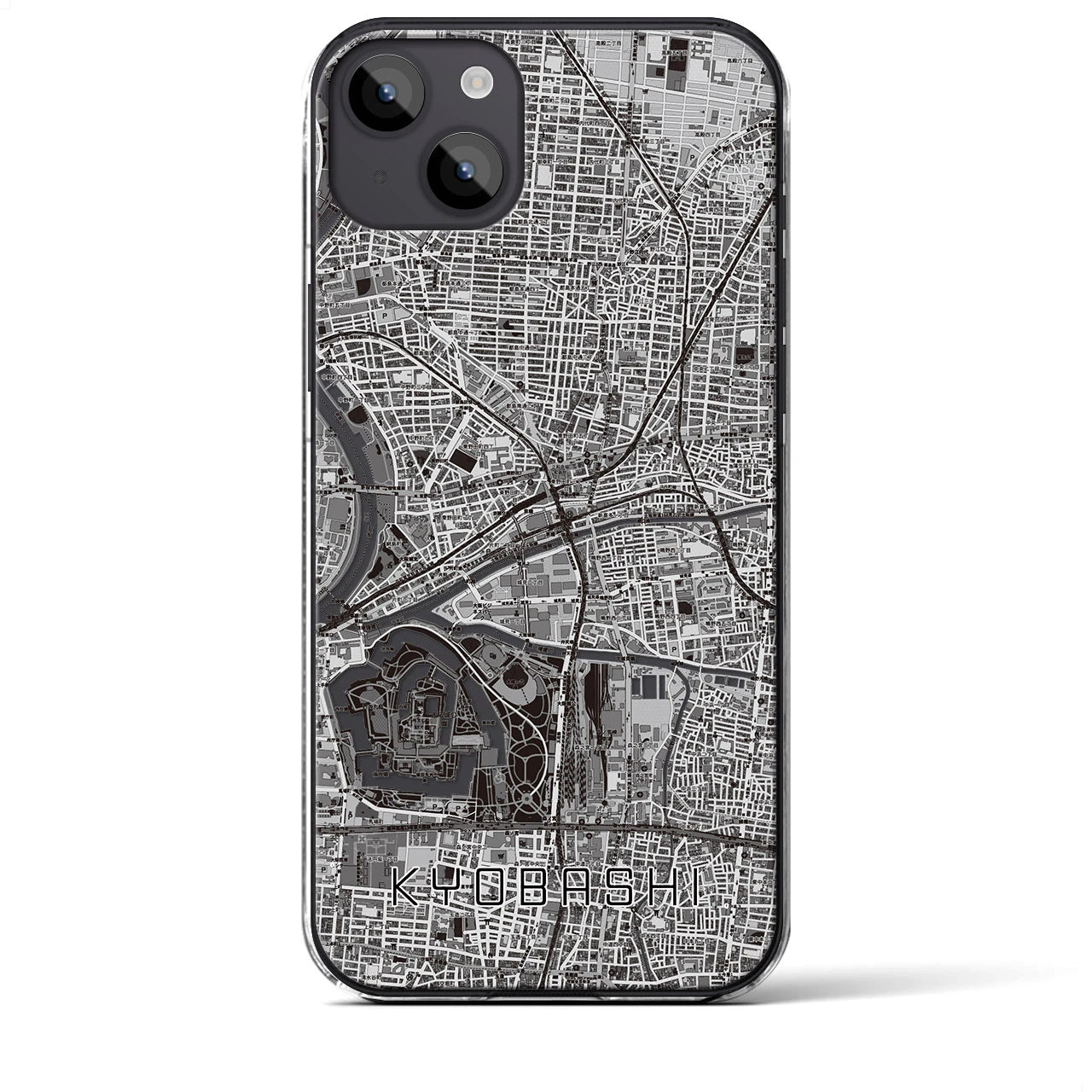 【京橋(大阪府)】地図柄iPhoneケース(クリアタイプ)