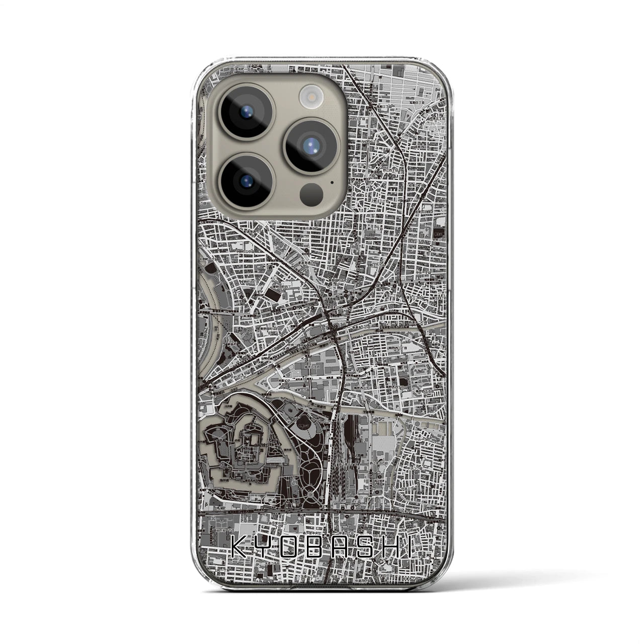 【京橋(大阪府)】地図柄iPhoneケース(クリアタイプ)