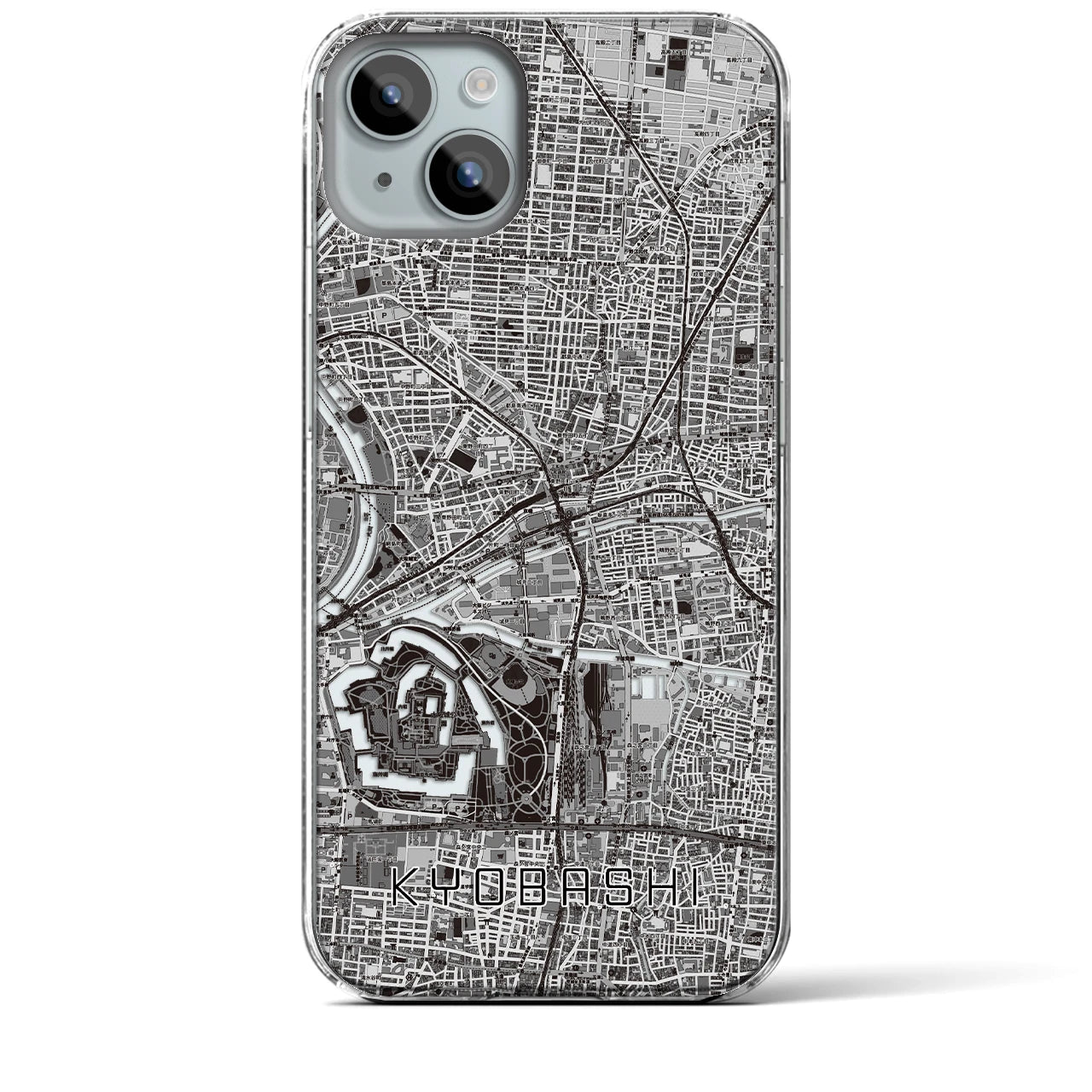 【京橋(大阪府)】地図柄iPhoneケース(クリアタイプ)