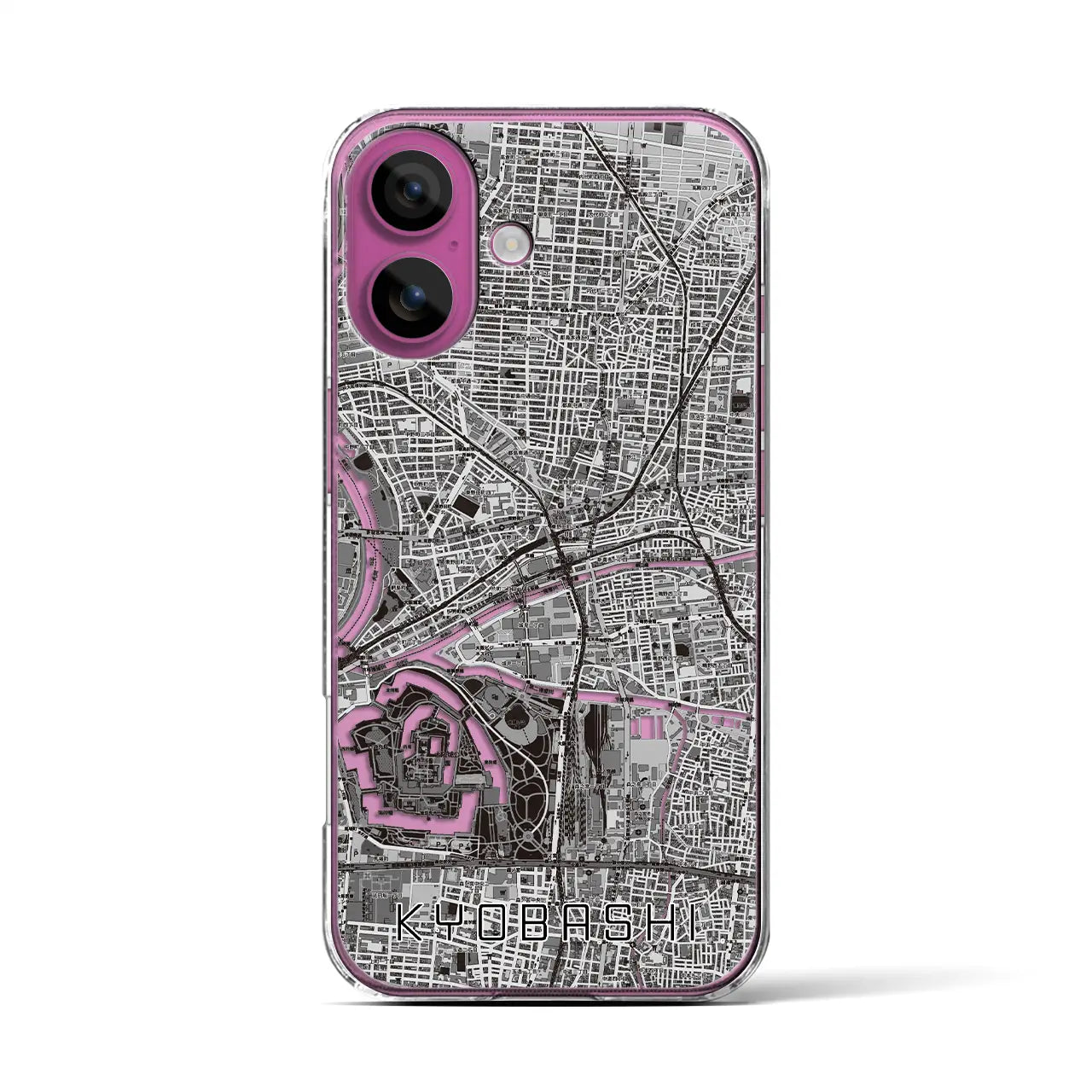 【京橋(大阪府)】地図柄iPhoneケース(クリアタイプ)