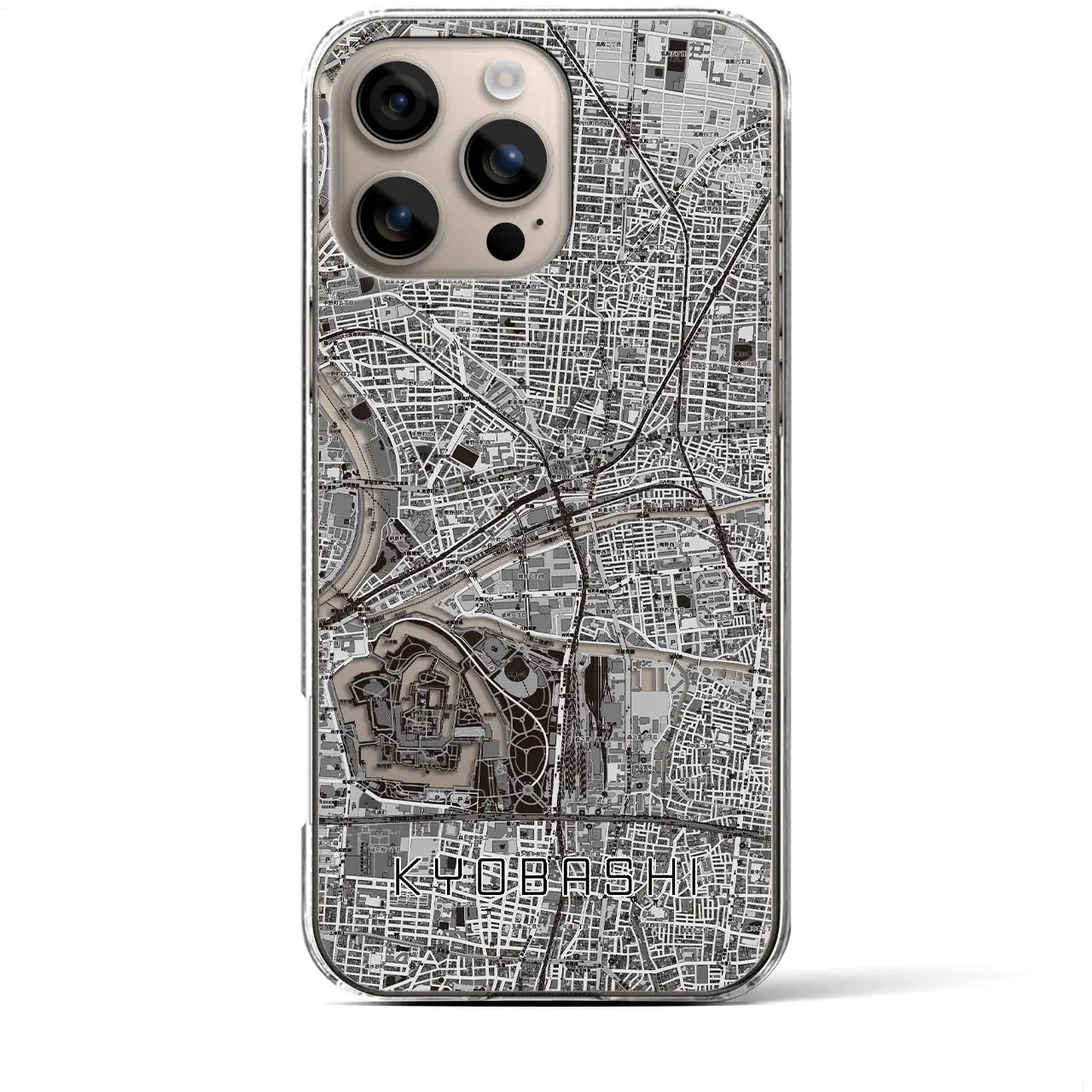 【京橋(大阪府)】地図柄iPhoneケース(クリアタイプ)