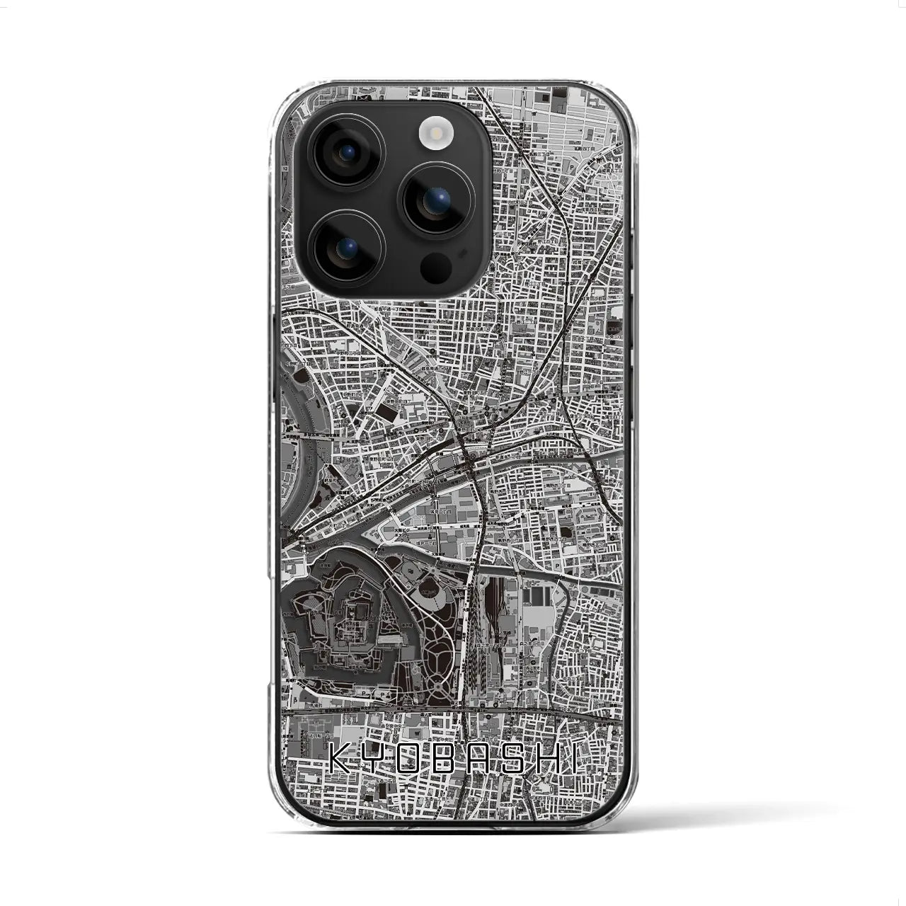 【京橋(大阪府)】地図柄iPhoneケース(クリアタイプ)