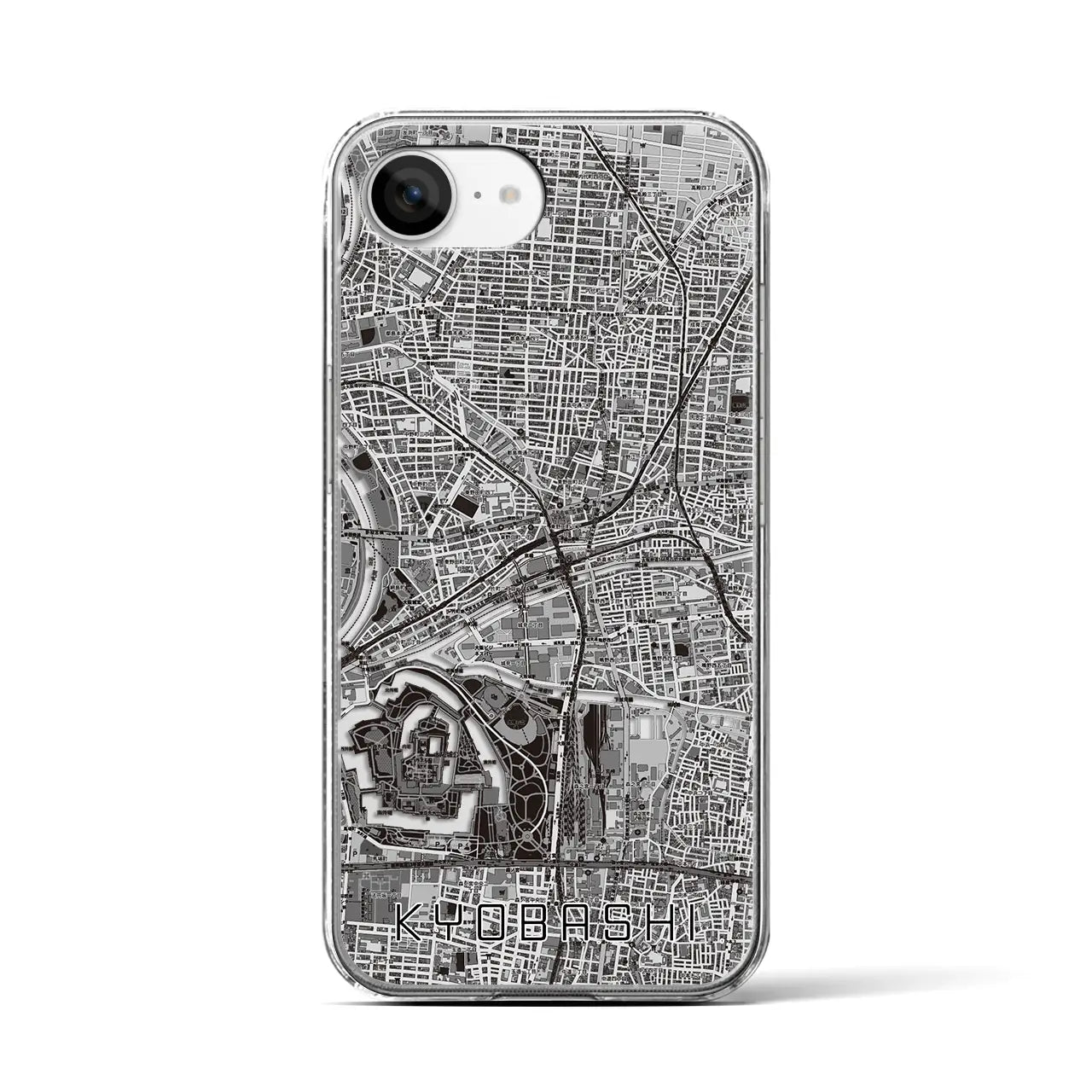 【京橋(大阪府)】地図柄iPhoneケース(クリアタイプ)