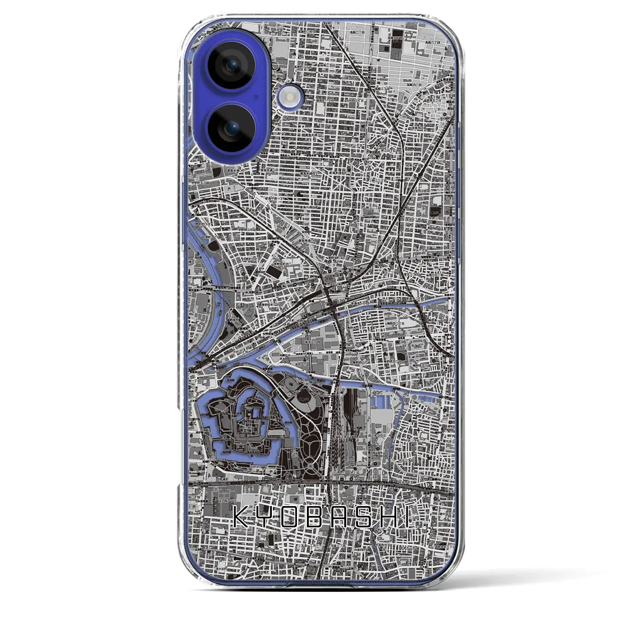 【京橋(大阪府)】地図柄iPhoneケース(クリアタイプ)