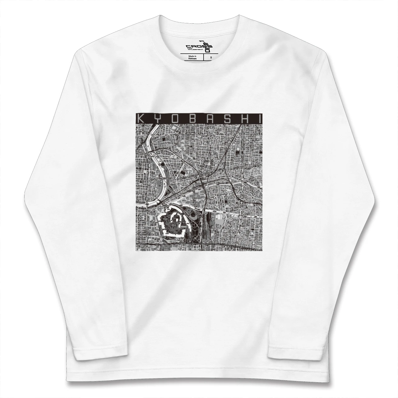 【京橋(大阪府)】地図柄ロングスリーブTシャツ