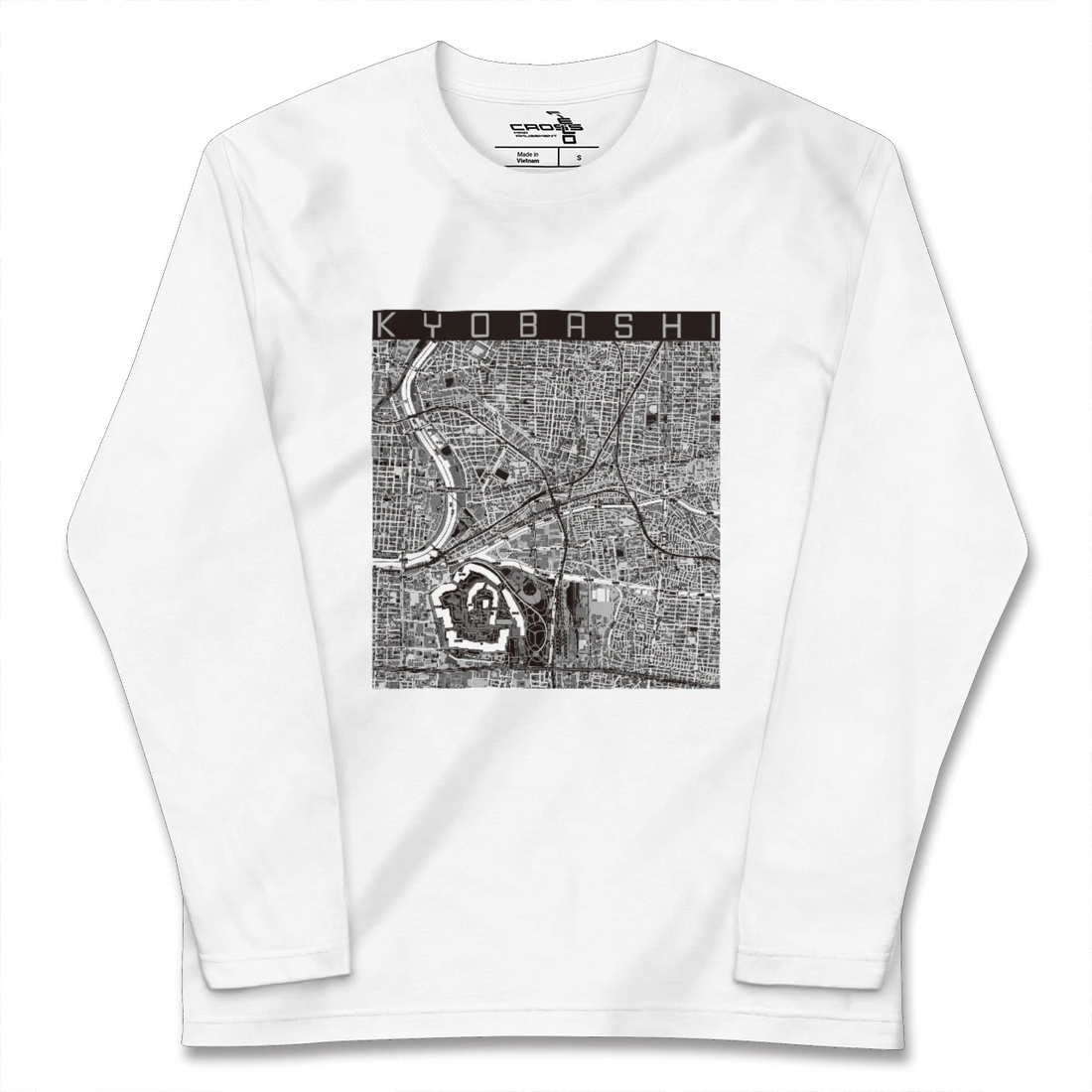 【京橋(大阪府)】地図柄ロングスリーブTシャツ