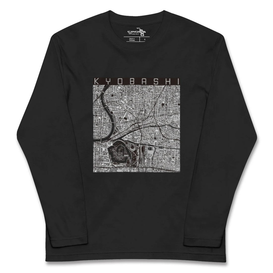 【京橋(大阪府)】地図柄ロングスリーブTシャツ