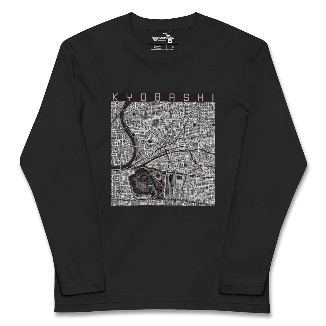 【京橋(大阪府)】地図柄ロングスリーブTシャツ