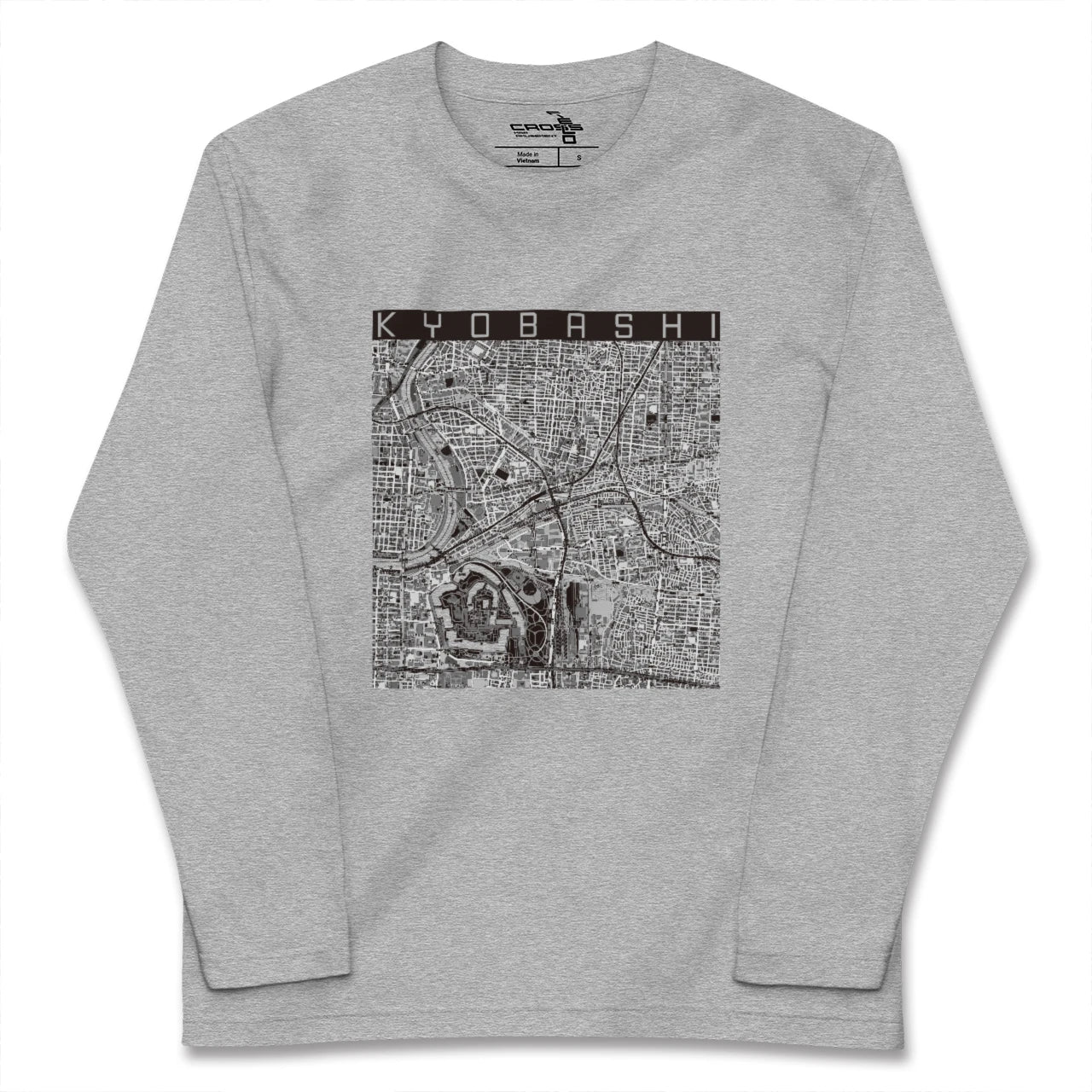 【京橋(大阪府)】地図柄ロングスリーブTシャツ