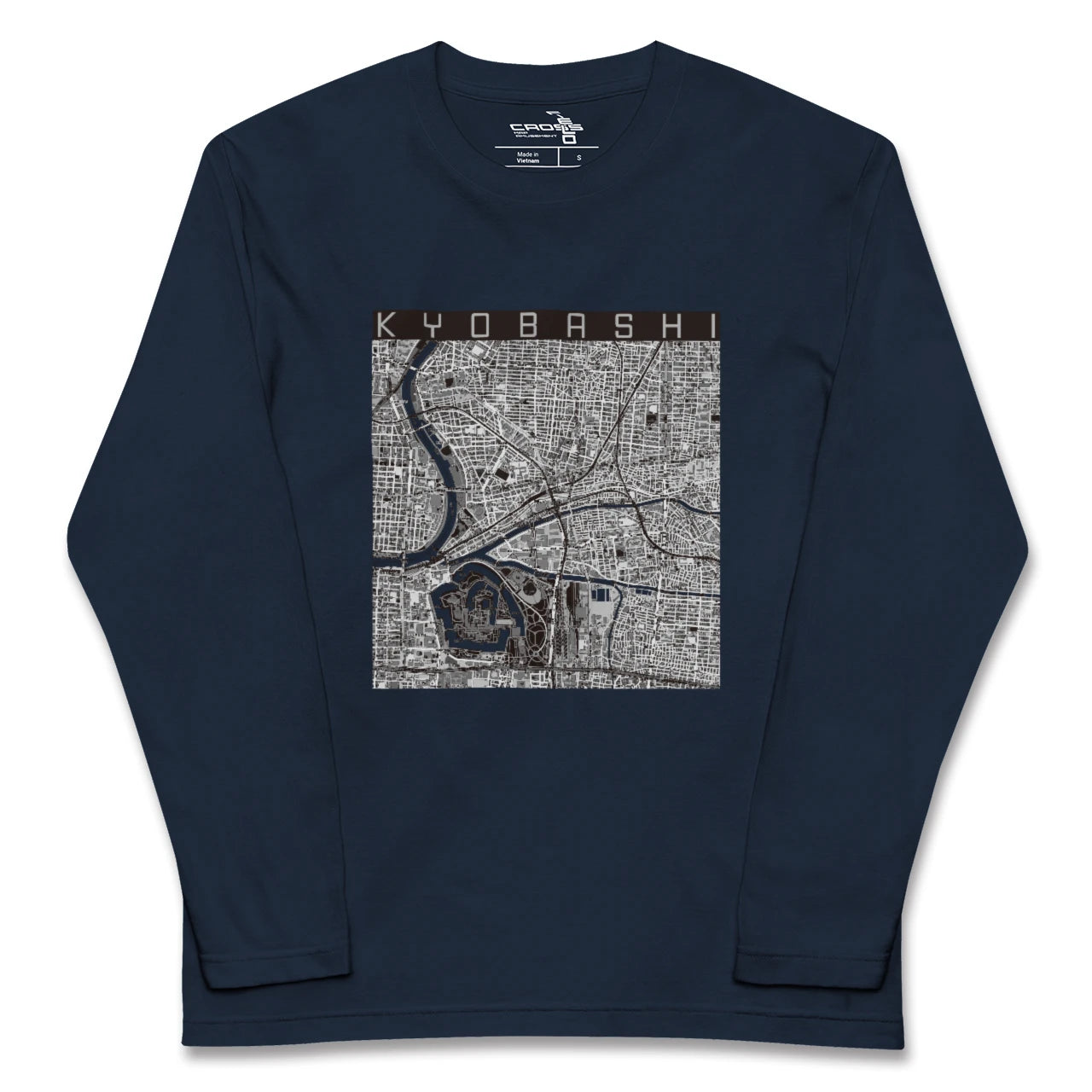 【京橋(大阪府)】地図柄ロングスリーブTシャツ