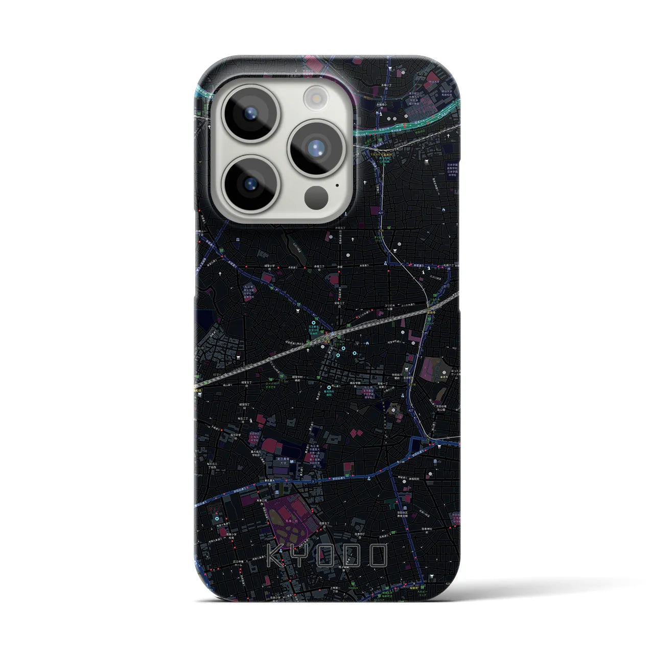 【経堂(東京都)】地図柄iPhoneケース(バックカバータイプ)