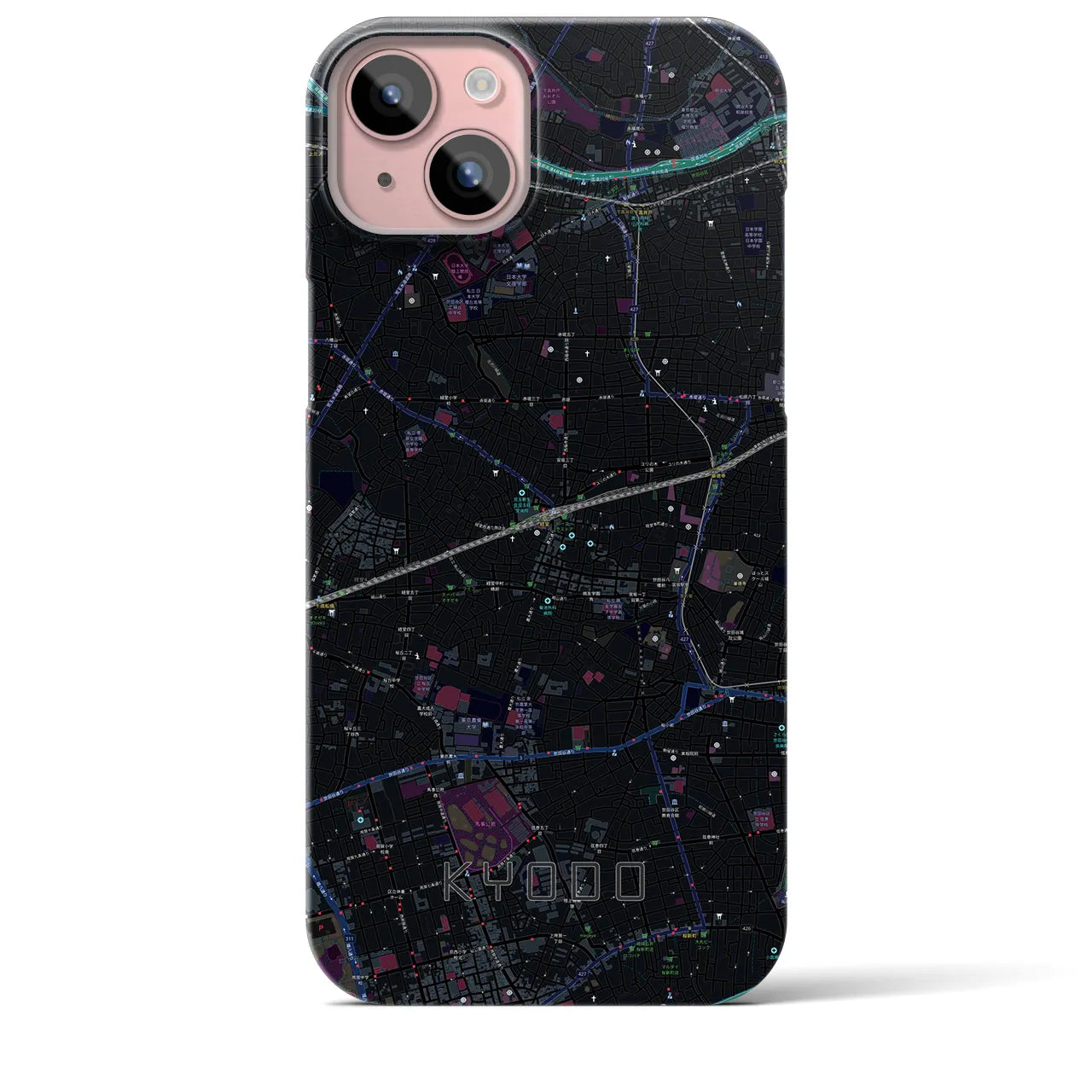 【経堂(東京都)】地図柄iPhoneケース(バックカバータイプ)