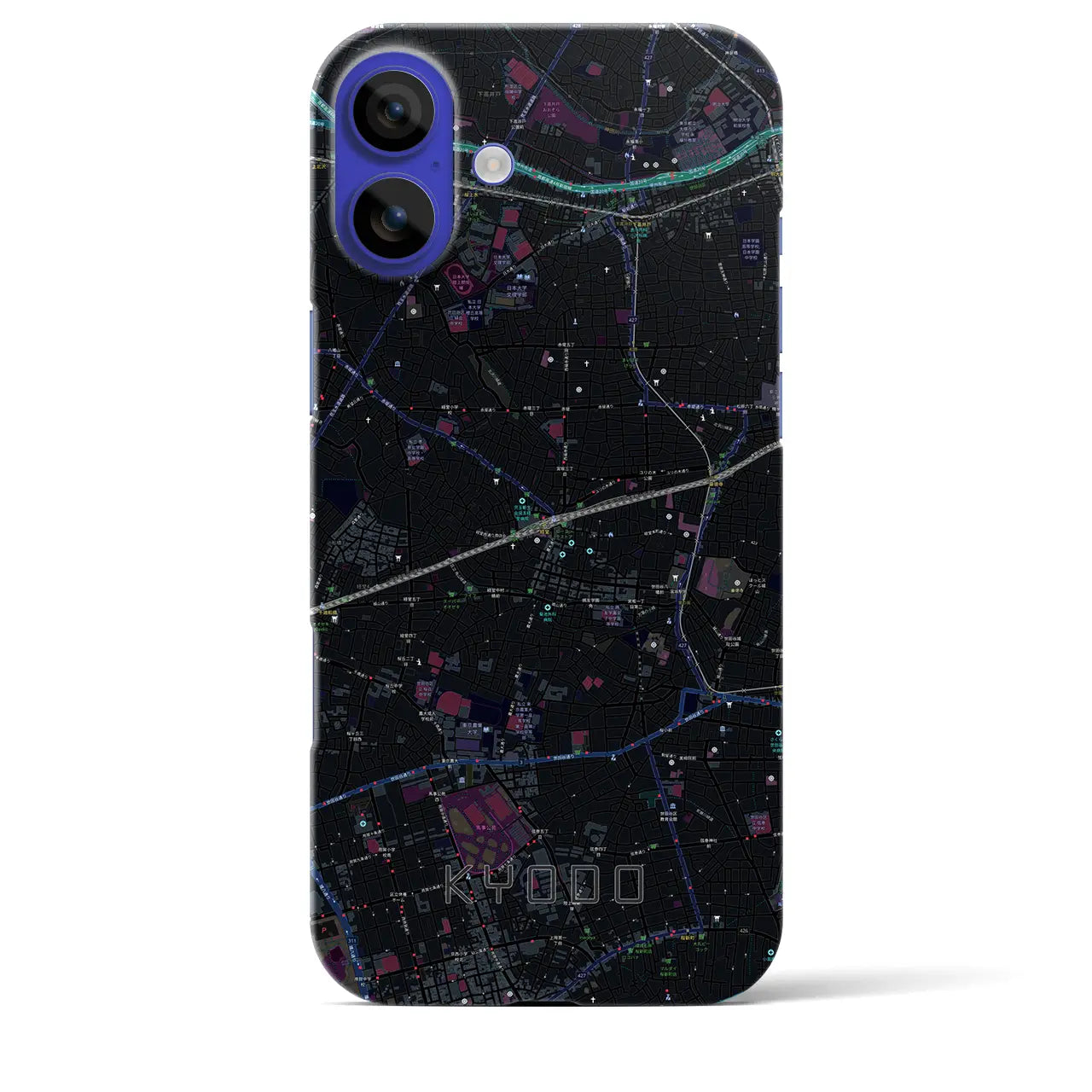 【経堂(東京都)】地図柄iPhoneケース(バックカバータイプ)