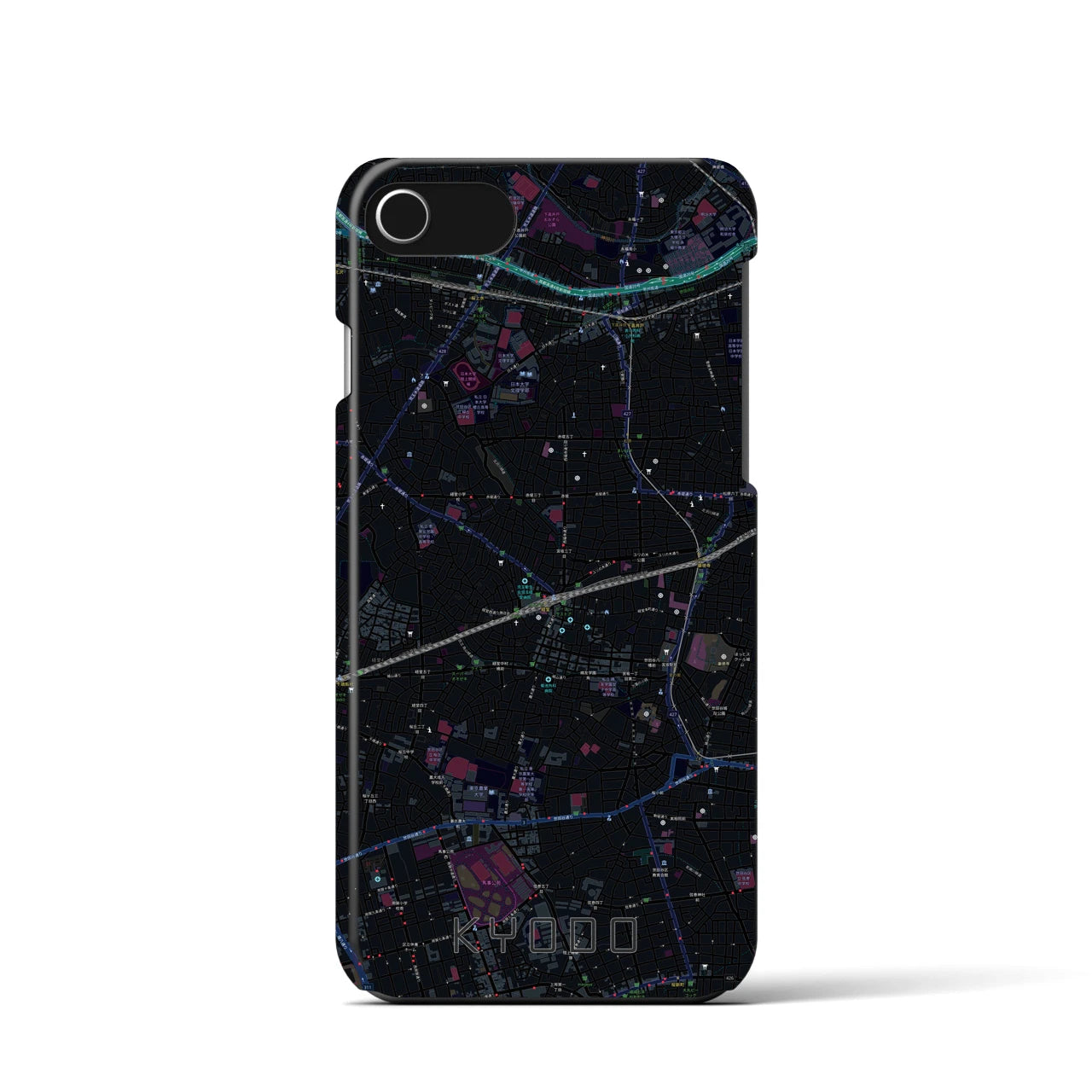 【経堂(東京都)】地図柄iPhoneケース(バックカバータイプ)