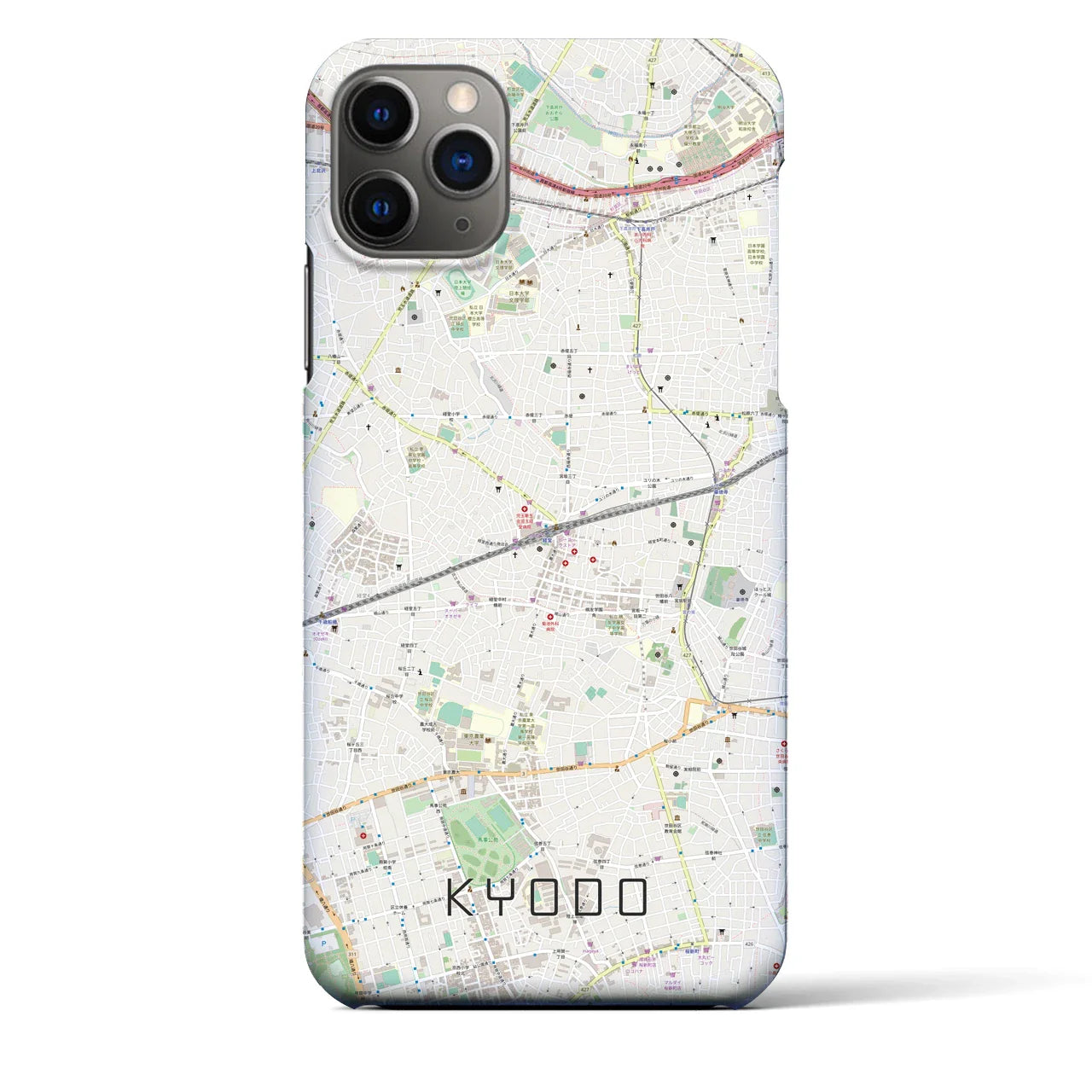 【経堂(東京都)】地図柄iPhoneケース(バックカバータイプ)