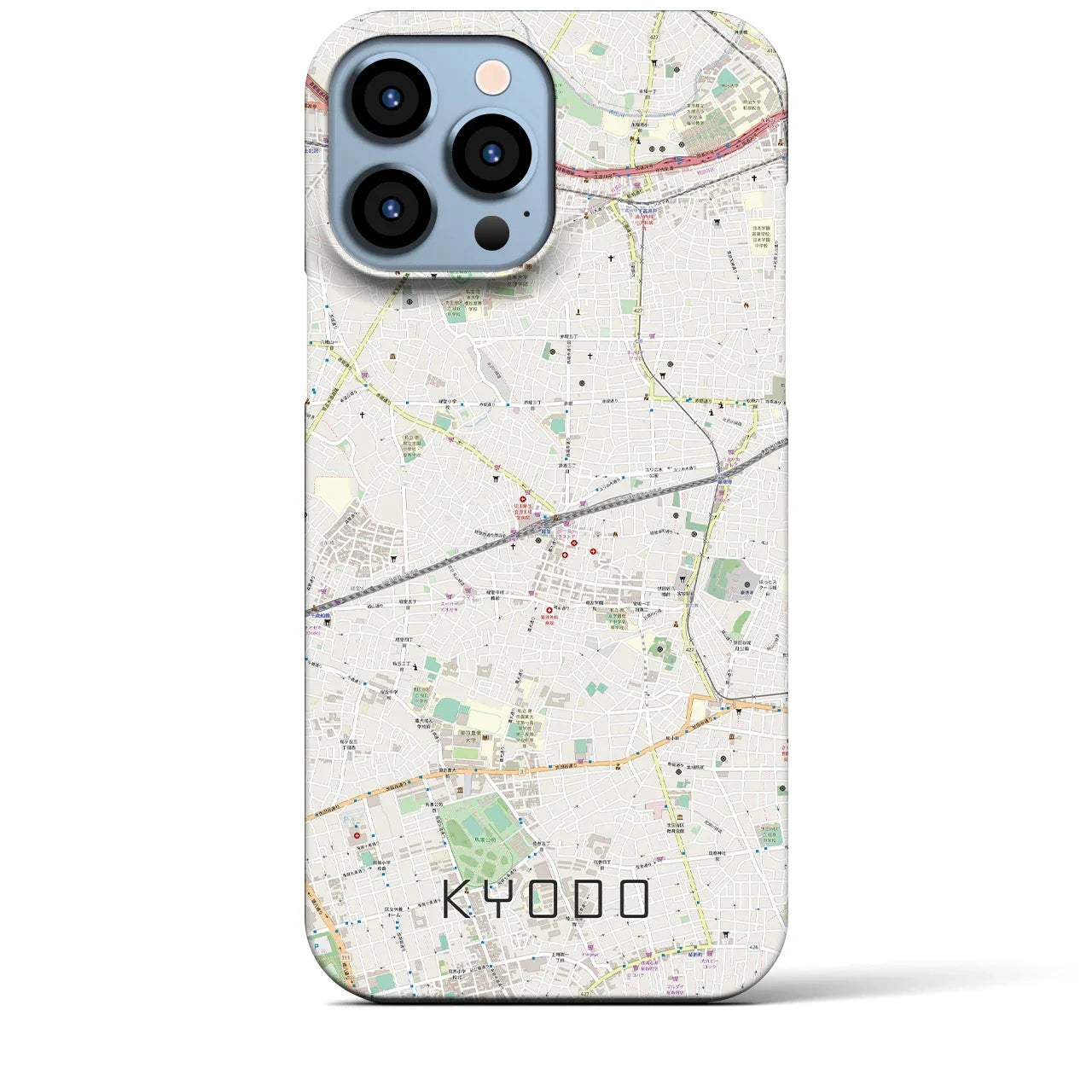 【経堂(東京都)】地図柄iPhoneケース(バックカバータイプ)