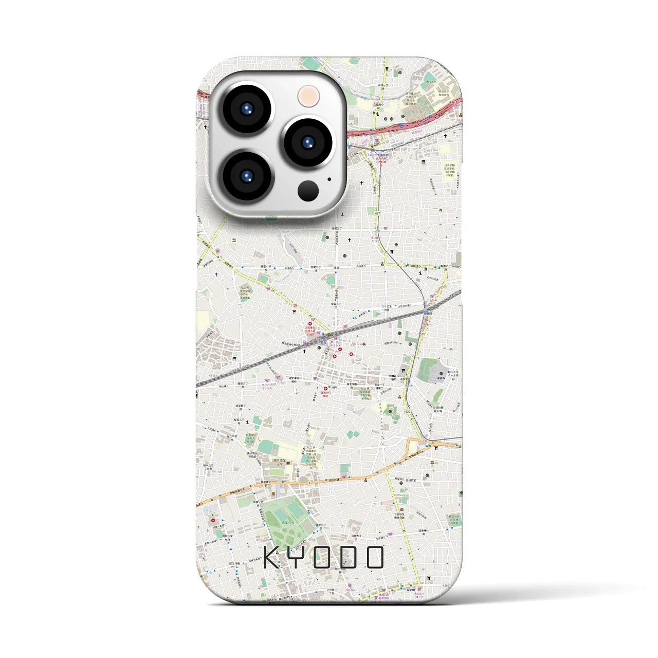 【経堂(東京都)】地図柄iPhoneケース(バックカバータイプ)