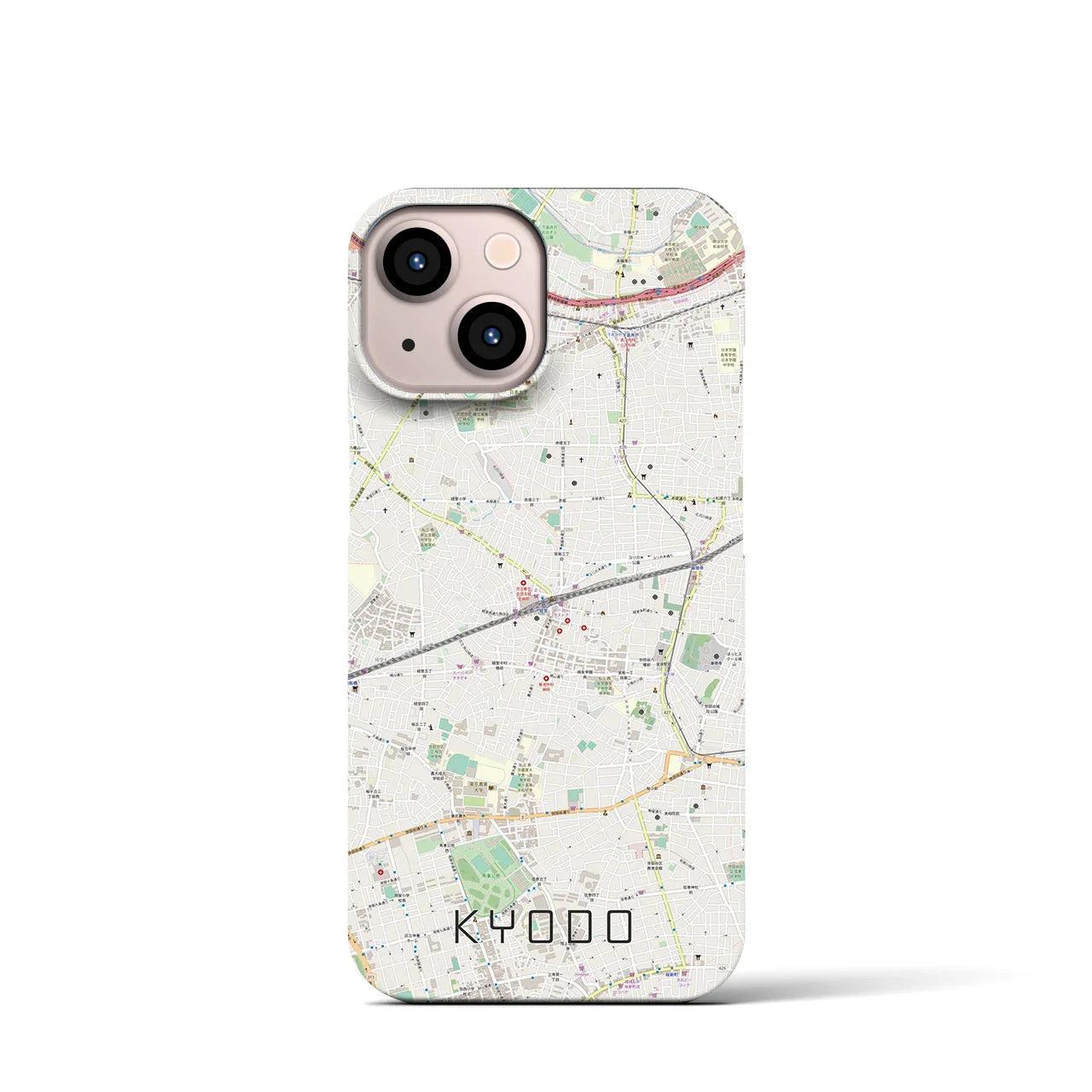 【経堂(東京都)】地図柄iPhoneケース(バックカバータイプ)