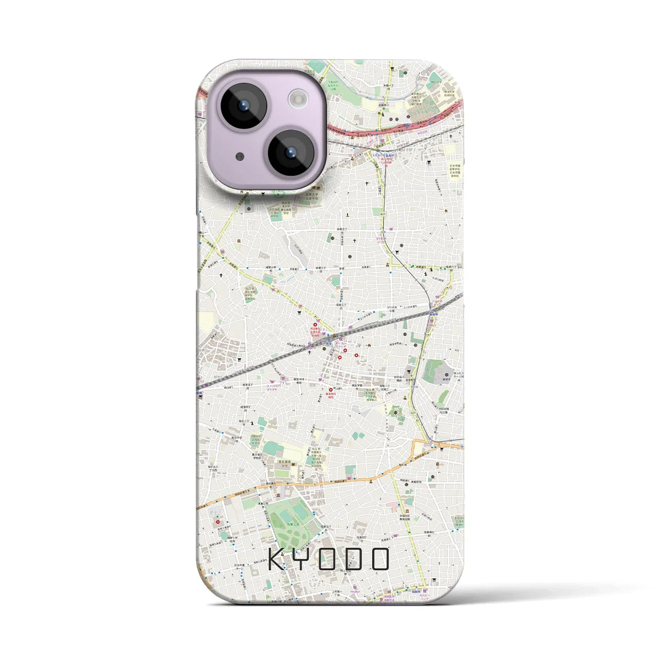 【経堂(東京都)】地図柄iPhoneケース(バックカバータイプ)