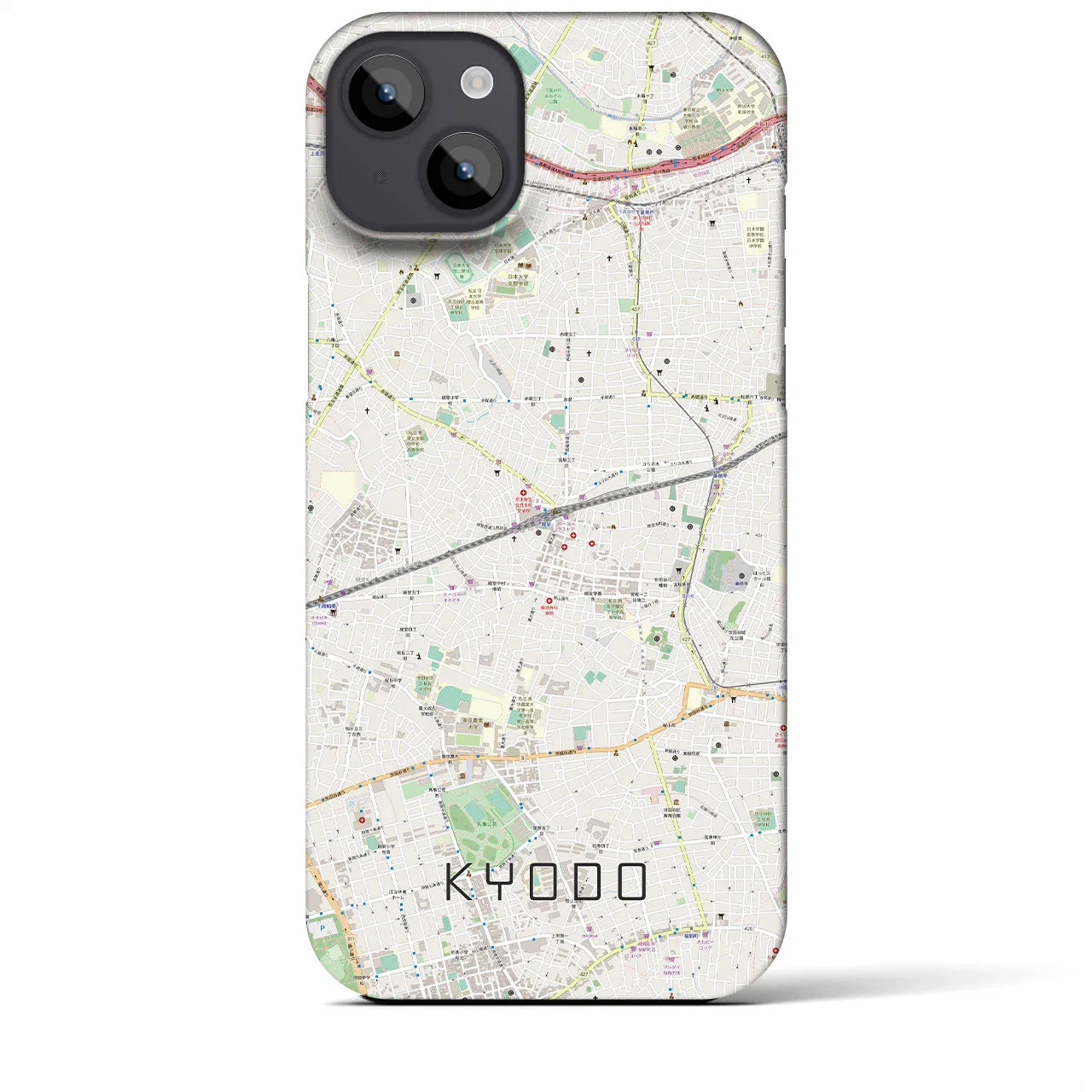 【経堂(東京都)】地図柄iPhoneケース(バックカバータイプ)