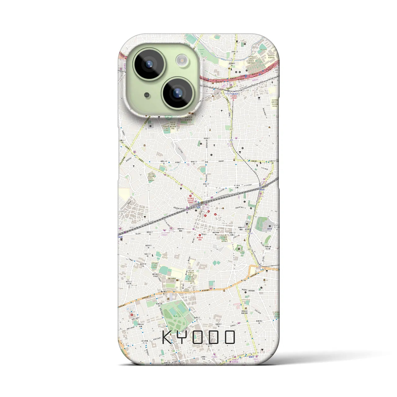 【経堂(東京都)】地図柄iPhoneケース(バックカバータイプ)