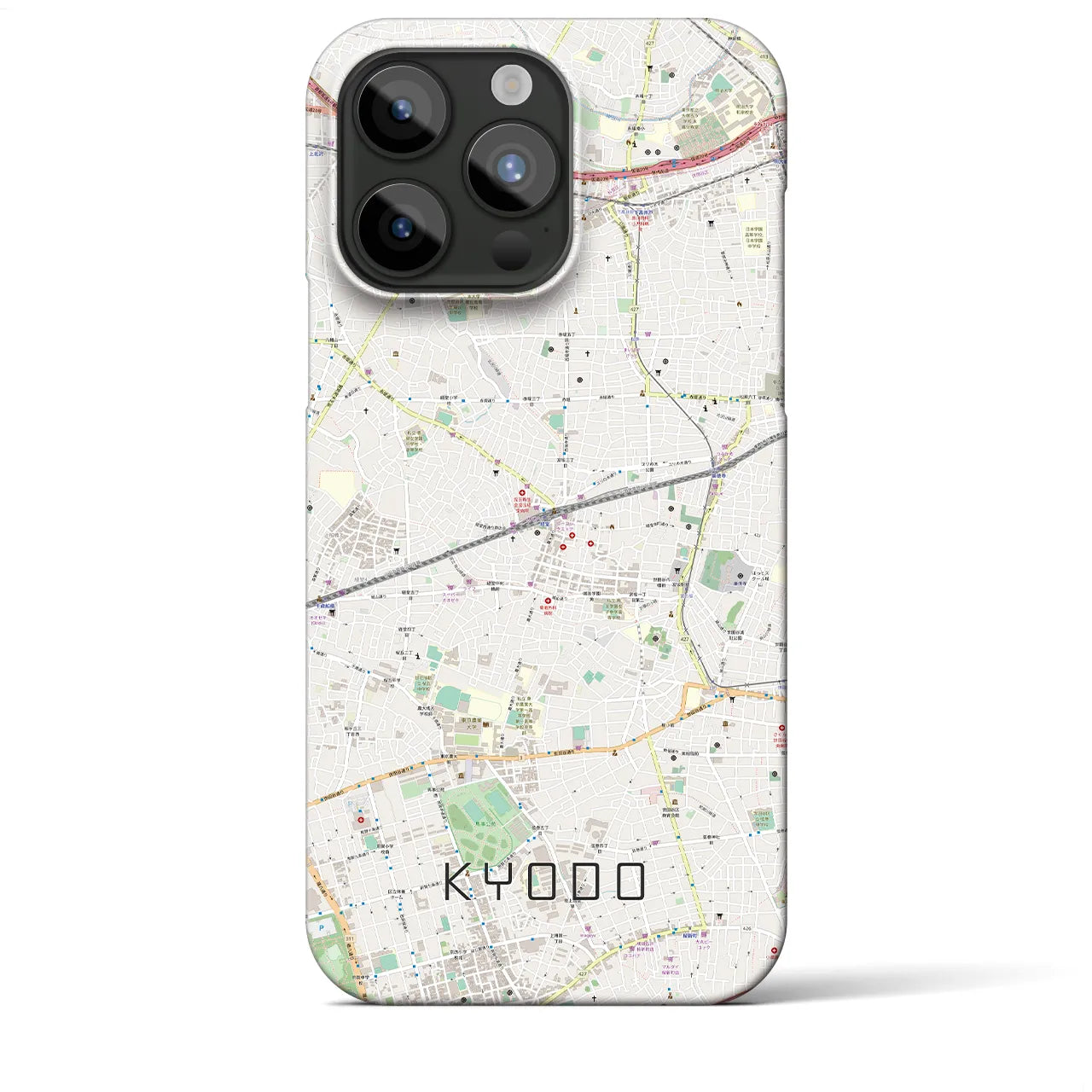 【経堂(東京都)】地図柄iPhoneケース(バックカバータイプ)