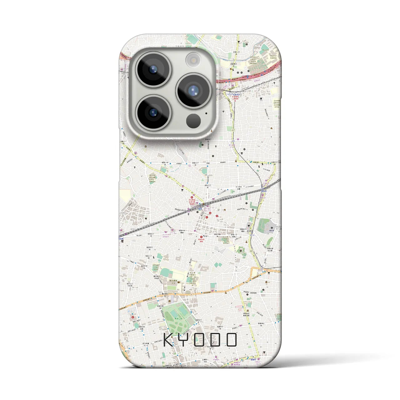 【経堂(東京都)】地図柄iPhoneケース(バックカバータイプ)
