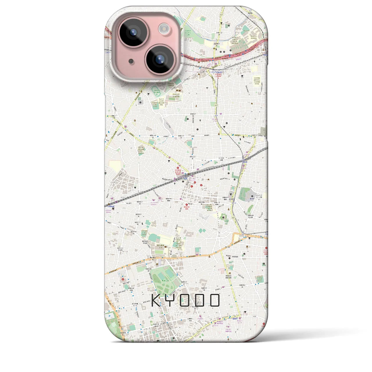 【経堂(東京都)】地図柄iPhoneケース(バックカバータイプ)