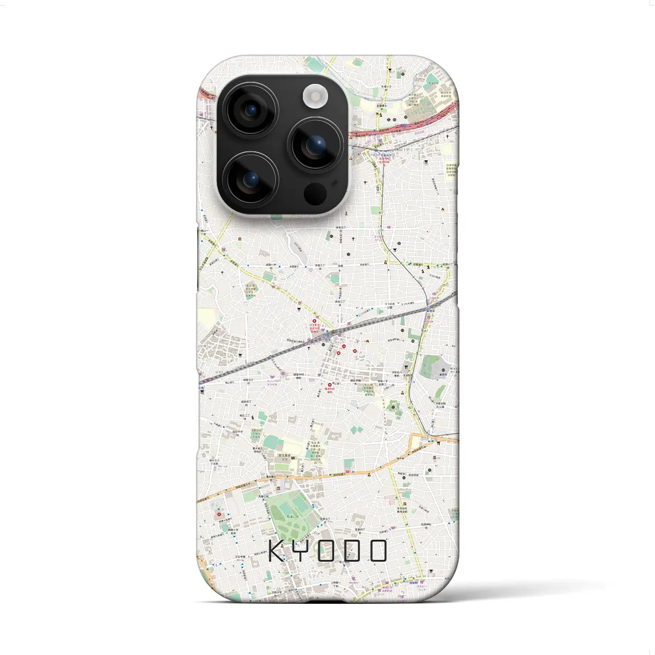 【経堂(東京都)】地図柄iPhoneケース(バックカバータイプ)