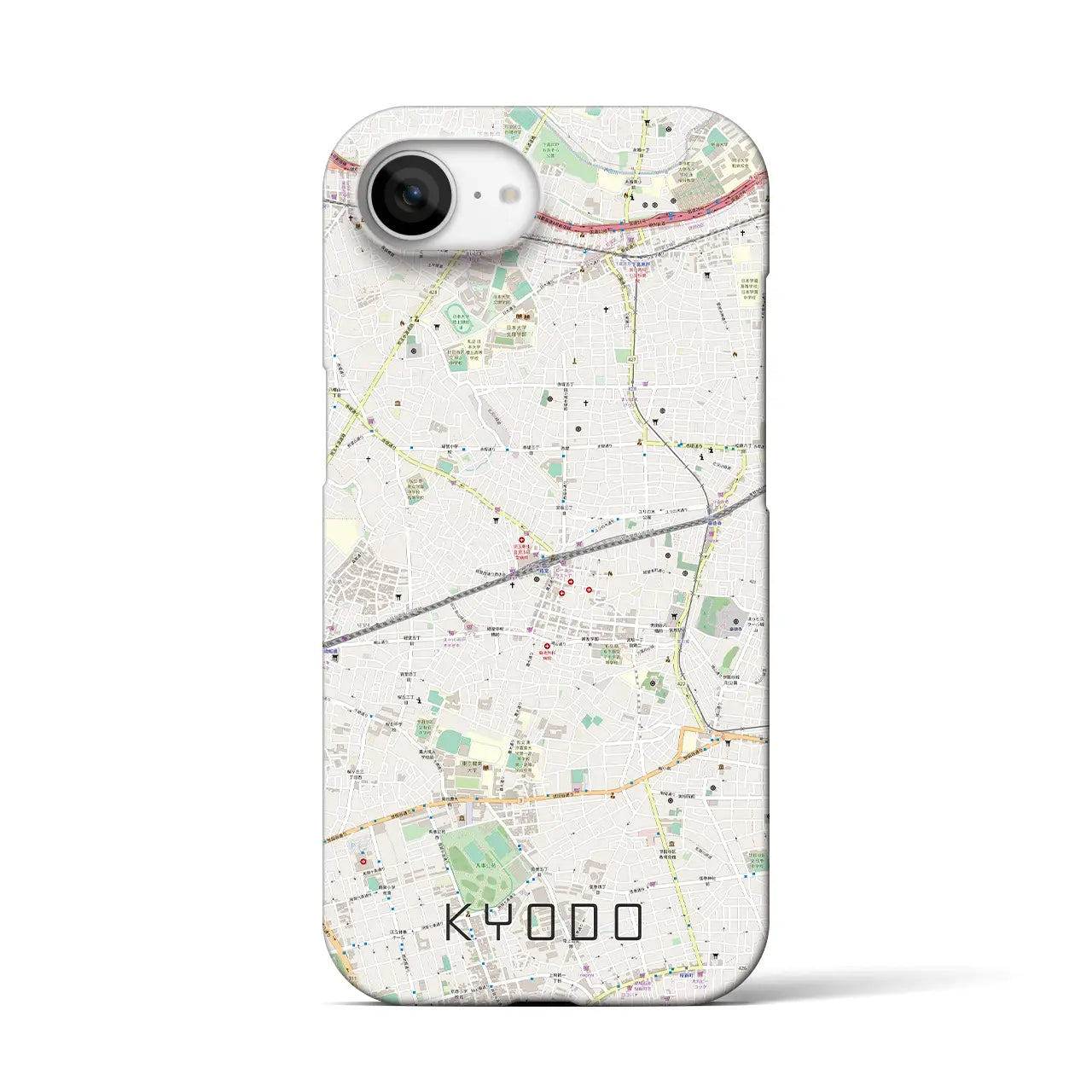【経堂(東京都)】地図柄iPhoneケース(バックカバータイプ)