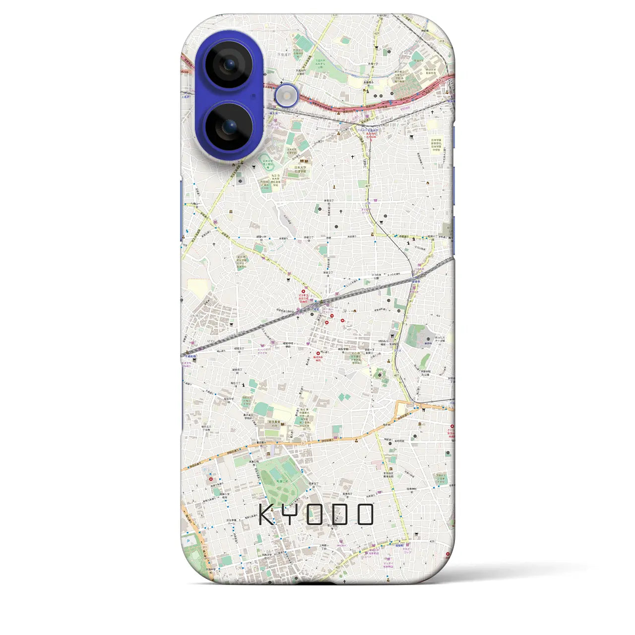 【経堂(東京都)】地図柄iPhoneケース(バックカバータイプ)ナチュラル・iPhone 16 Pro Max 用