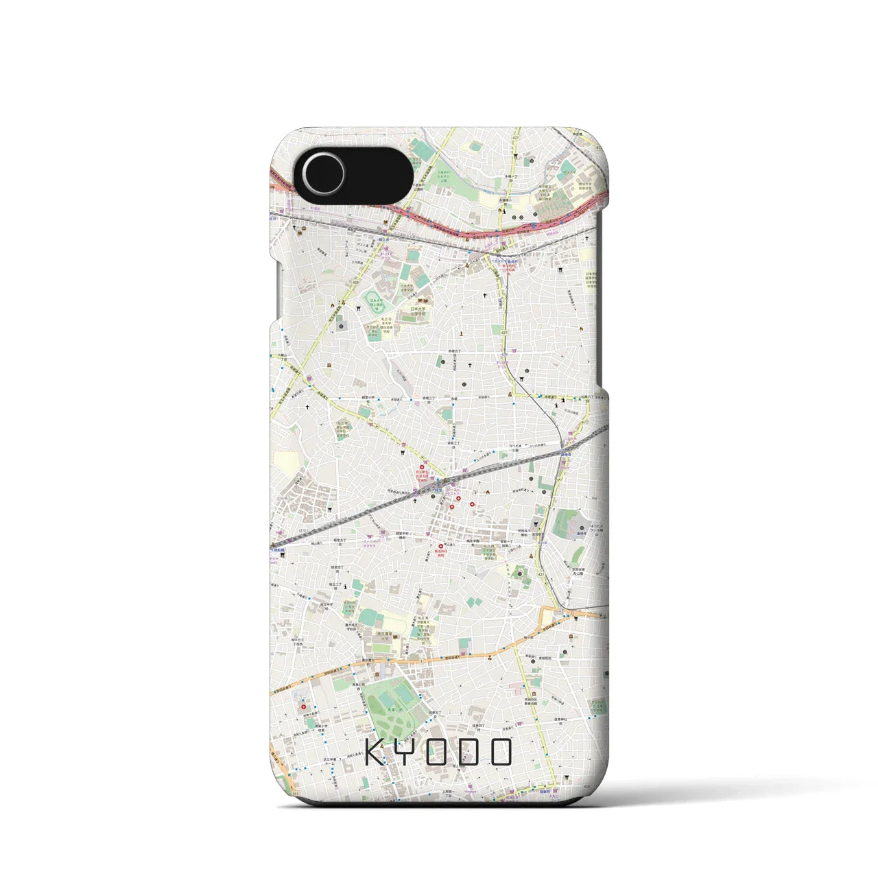 【経堂(東京都)】地図柄iPhoneケース(バックカバータイプ)