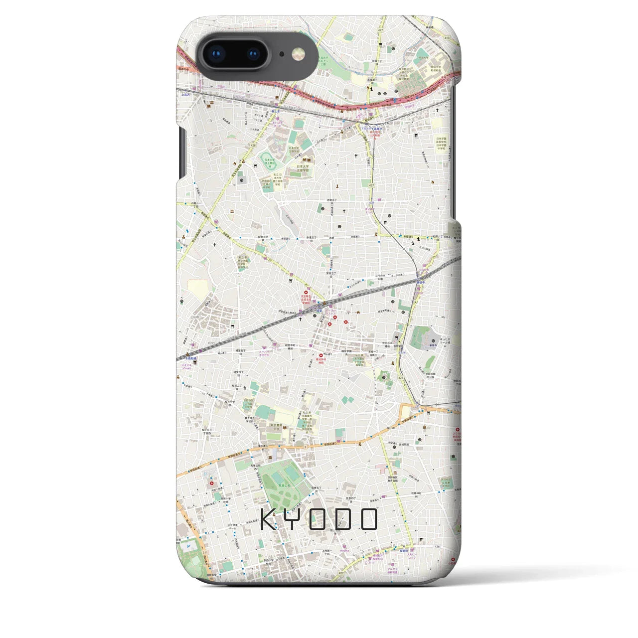 【経堂(東京都)】地図柄iPhoneケース(バックカバータイプ)