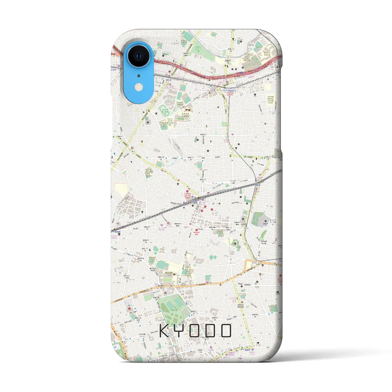 【経堂(東京都)】地図柄iPhoneケース(バックカバータイプ)