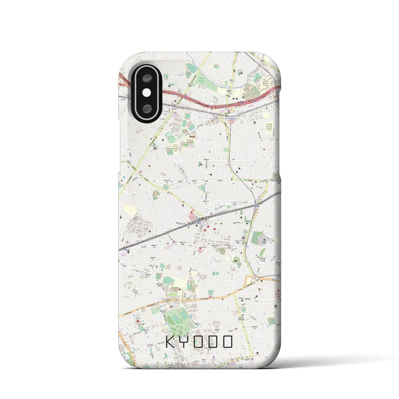 【経堂(東京都)】地図柄iPhoneケース(バックカバータイプ)