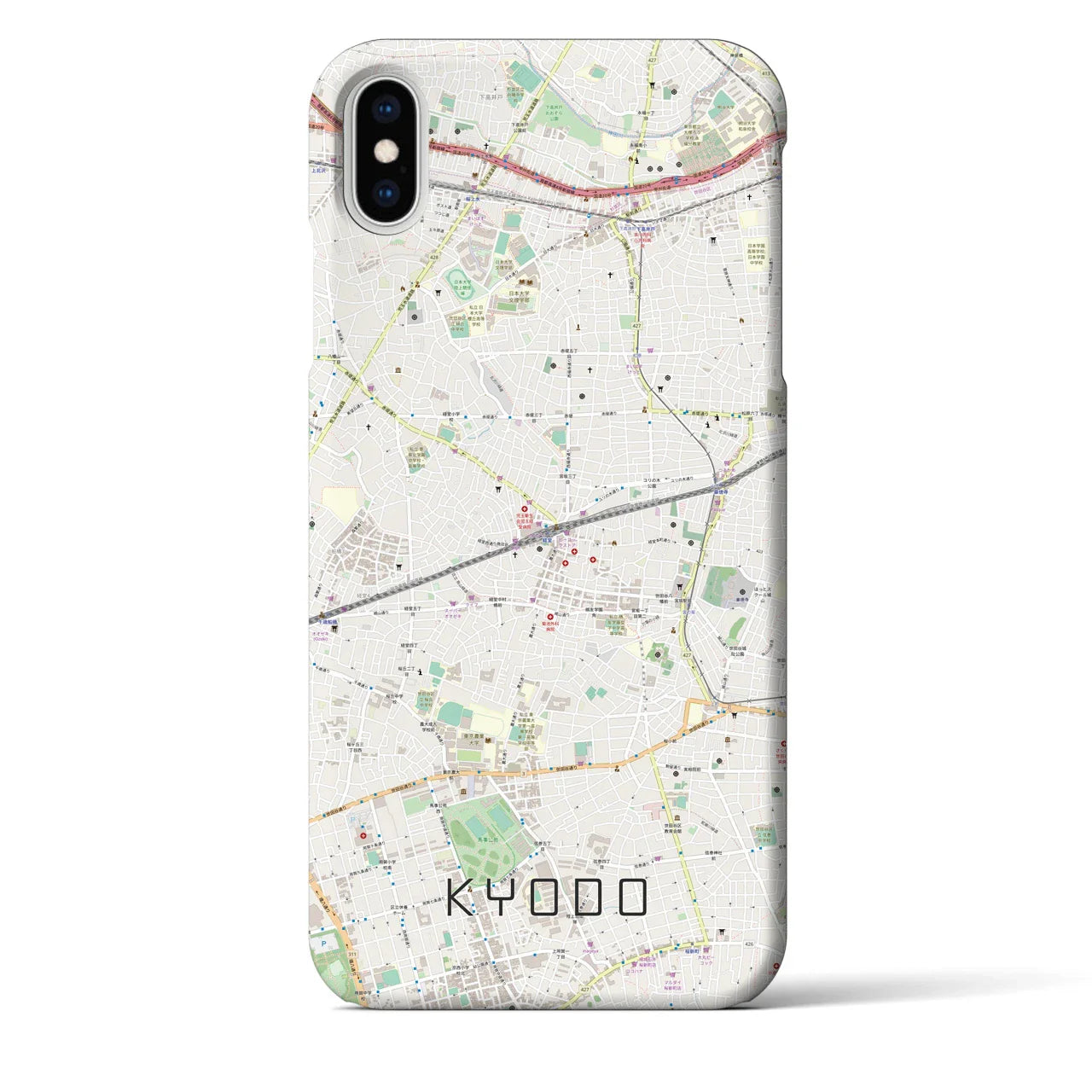 【経堂(東京都)】地図柄iPhoneケース(バックカバータイプ)