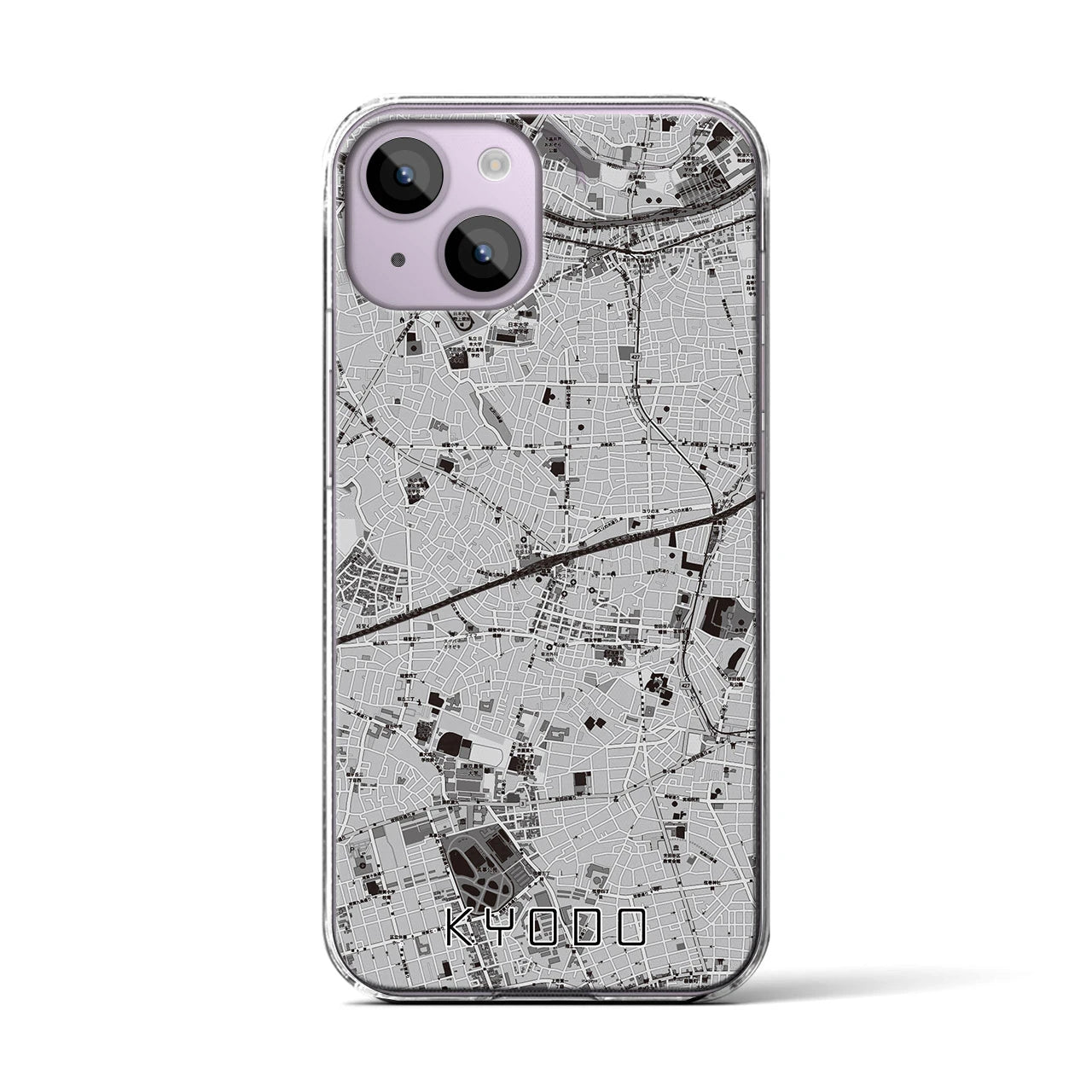 【経堂(東京都)】地図柄iPhoneケース(クリアタイプ)