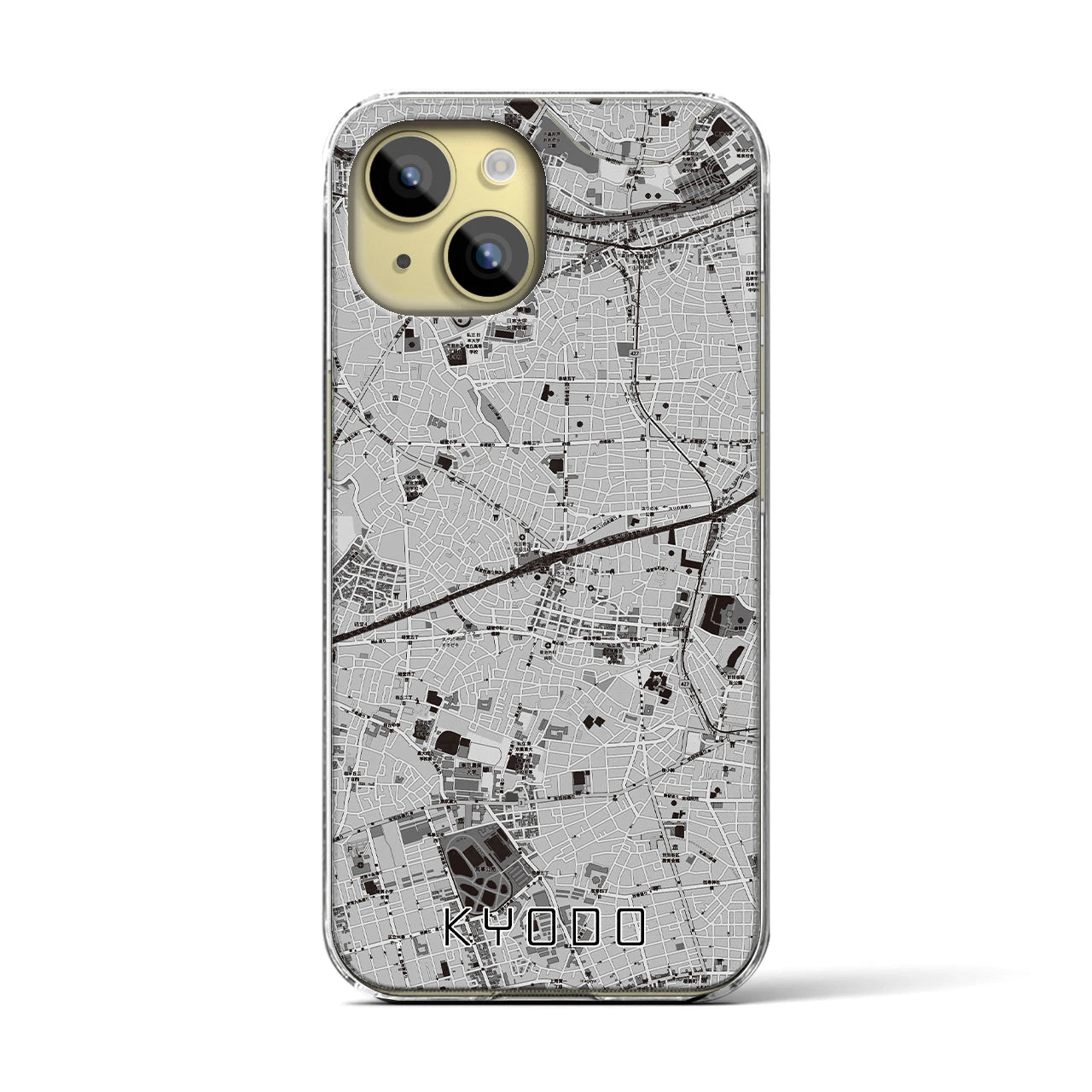 【経堂(東京都)】地図柄iPhoneケース(クリアタイプ)