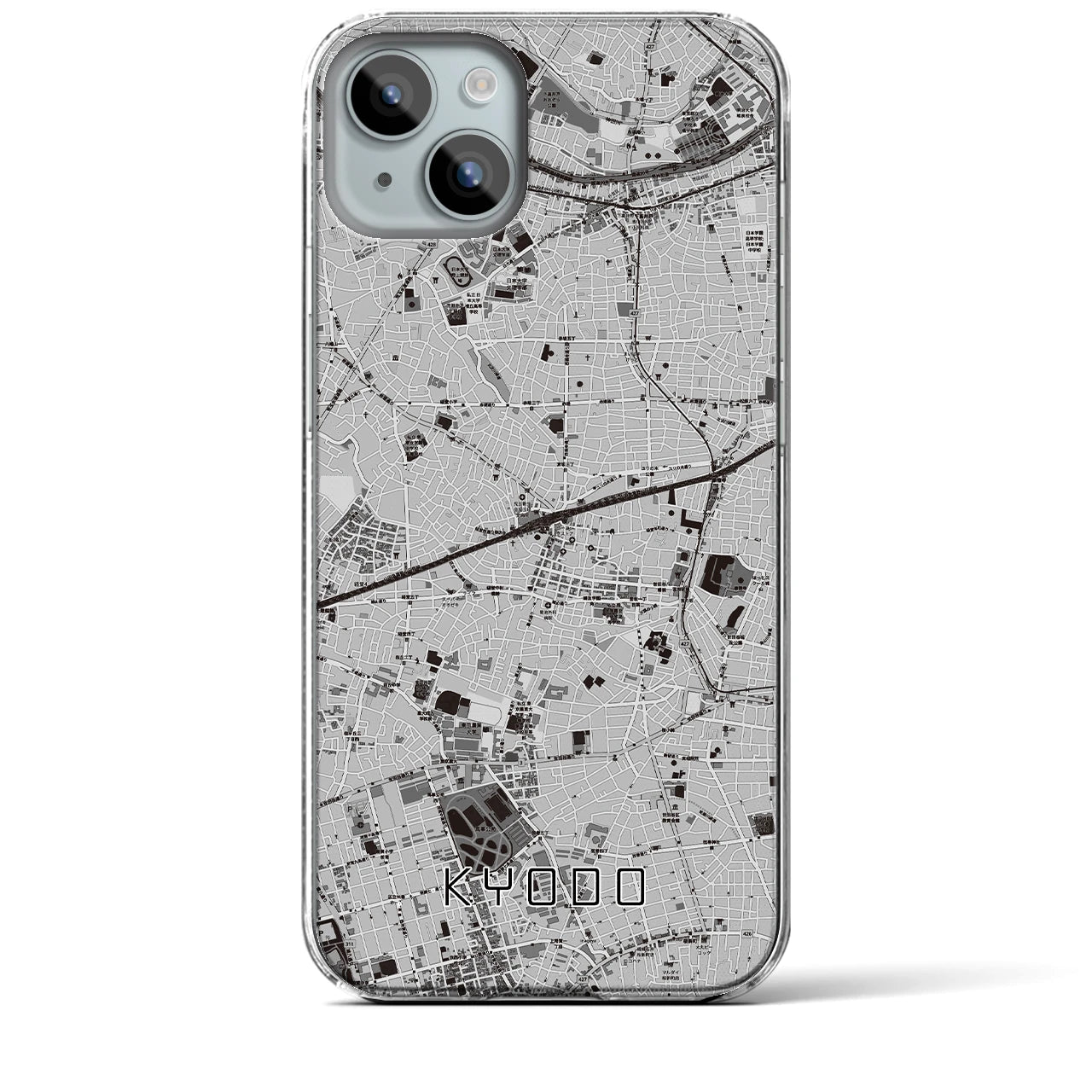 【経堂(東京都)】地図柄iPhoneケース(クリアタイプ)