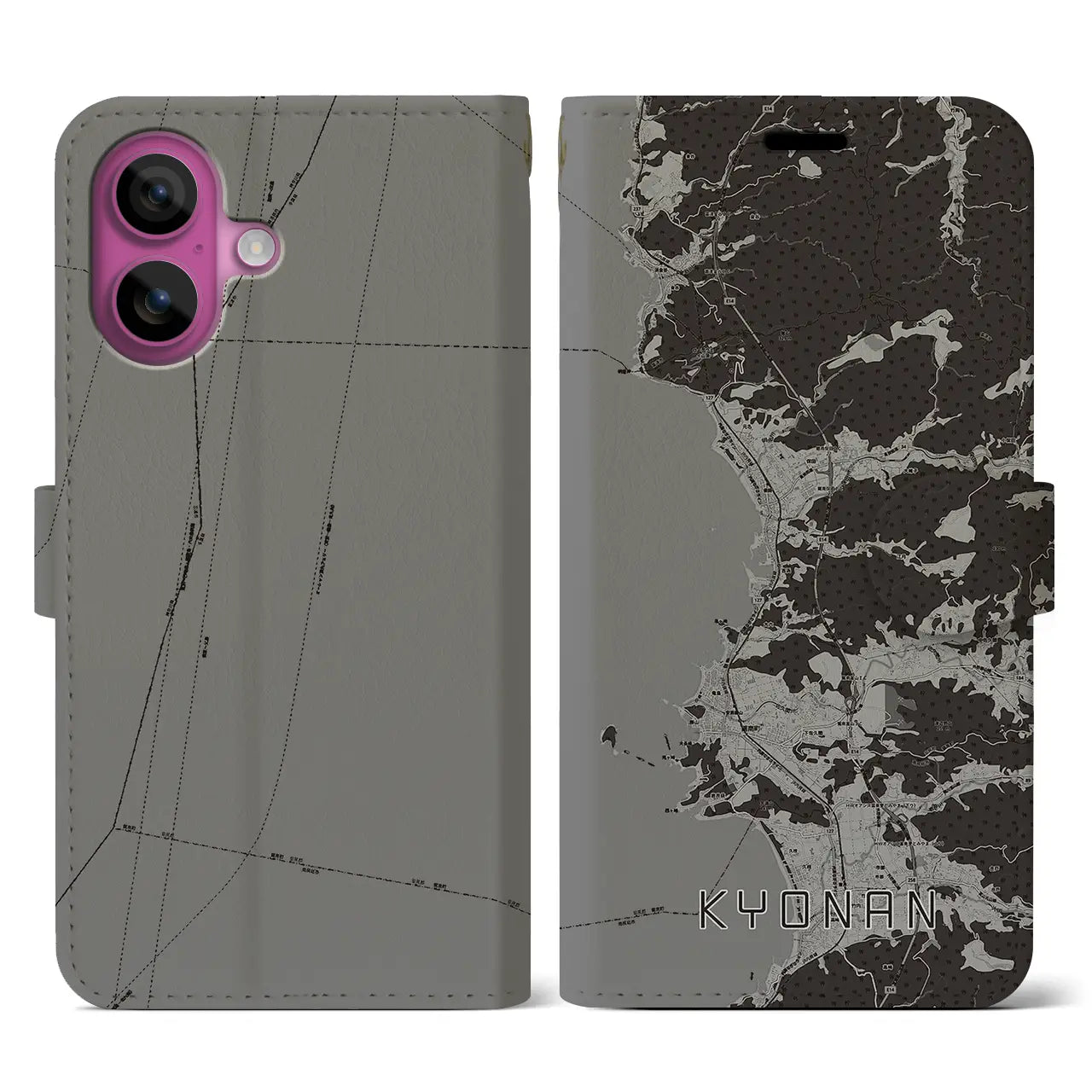 【鋸南(千葉県)】地図柄iPhoneケース(手帳タイプ)