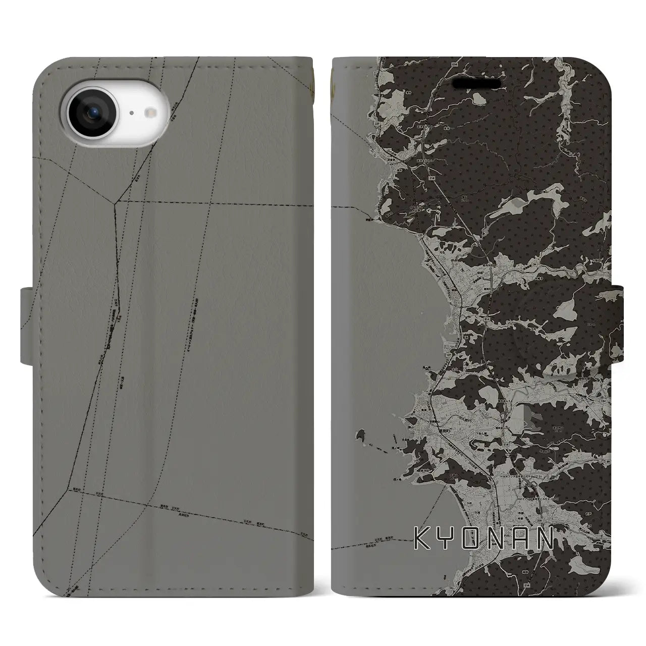 【鋸南(千葉県)】地図柄iPhoneケース(手帳タイプ)