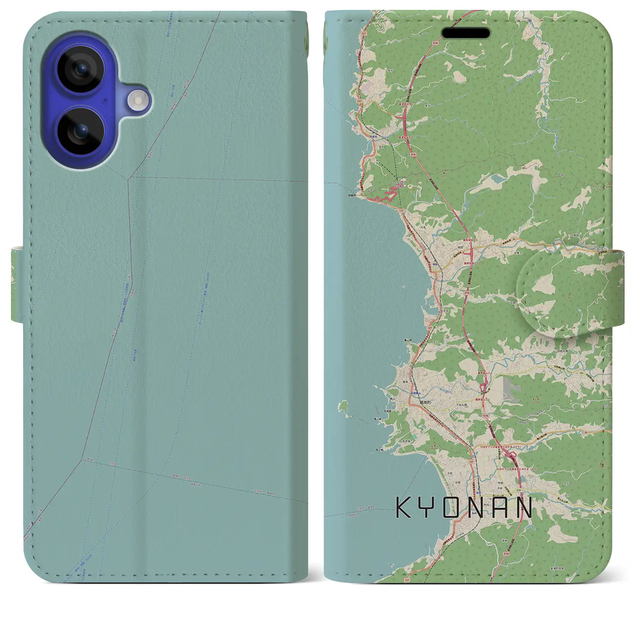 【鋸南(千葉県)】地図柄iPhoneケース(手帳タイプ)ナチュラル・iPhone 16 Pro Max 用