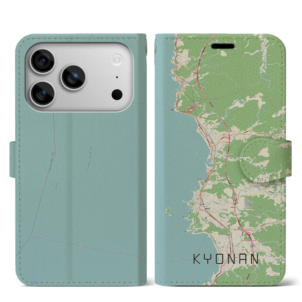 【鋸南(千葉県)】地図柄iPhoneケース(手帳タイプ)