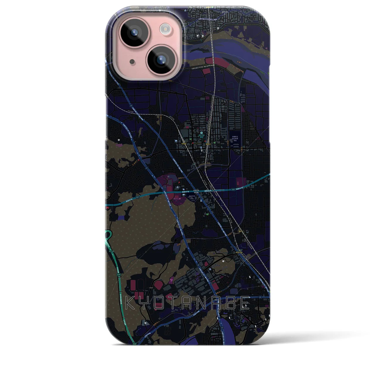 【京田辺(京都府)】地図柄iPhoneケース(バックカバータイプ)