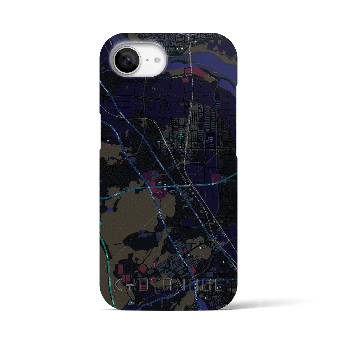 【京田辺(京都府)】地図柄iPhoneケース(バックカバータイプ)