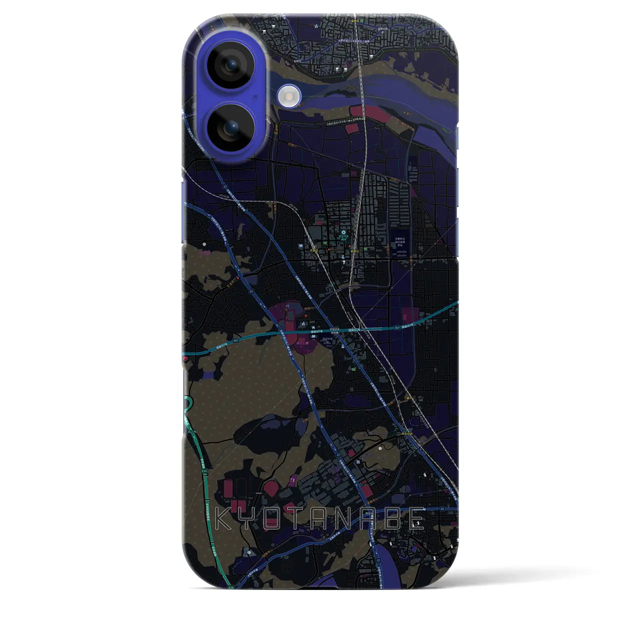 【京田辺(京都府)】地図柄iPhoneケース(バックカバータイプ)