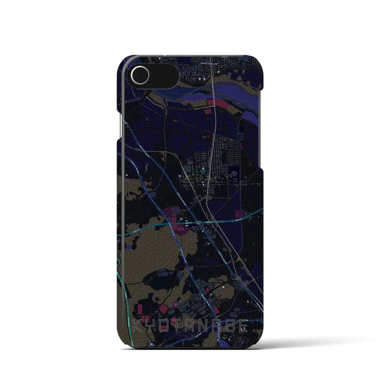 【京田辺(京都府)】地図柄iPhoneケース(バックカバータイプ)