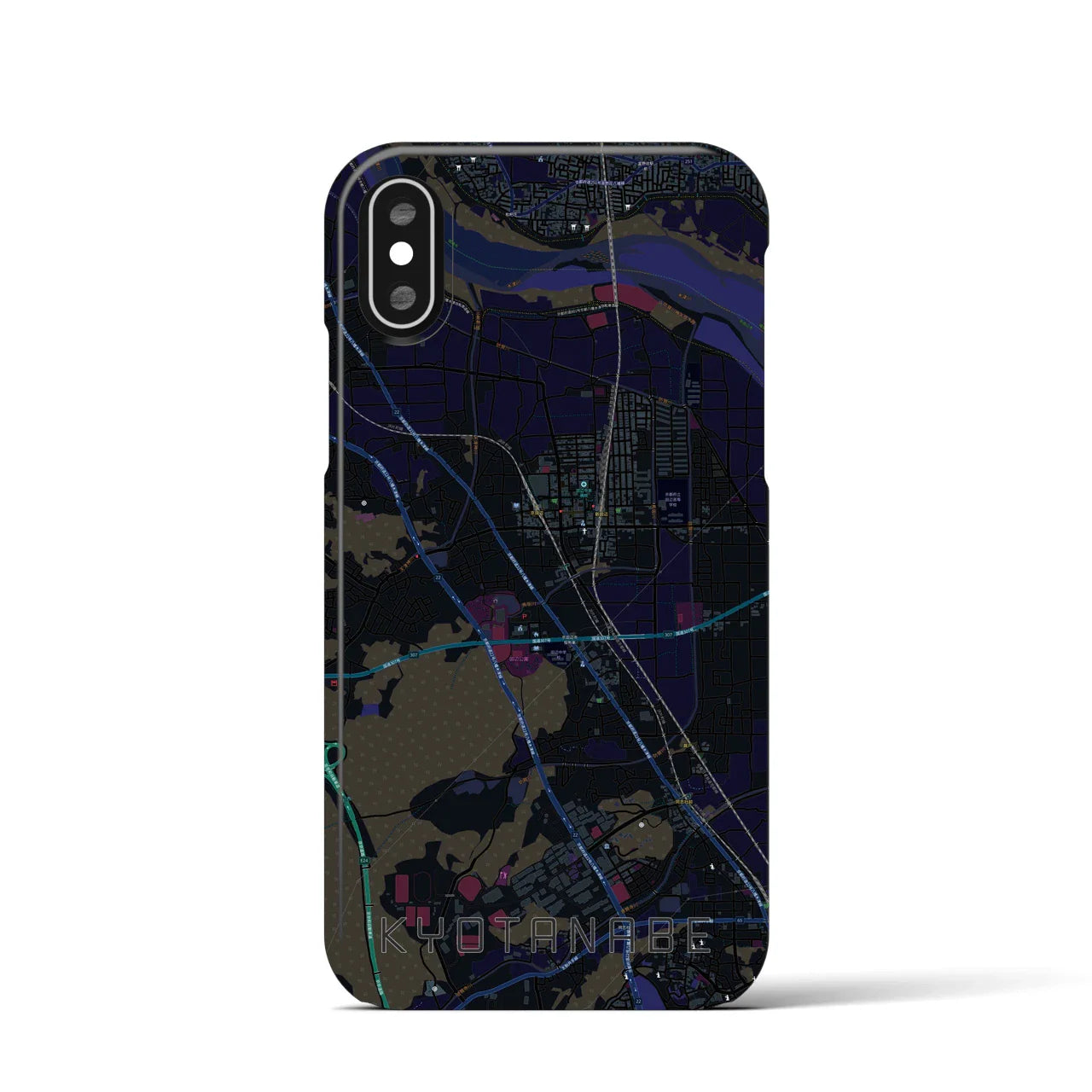 【京田辺(京都府)】地図柄iPhoneケース(バックカバータイプ)