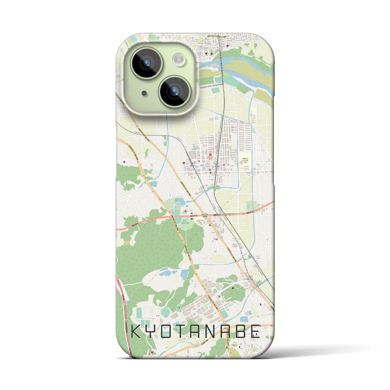 【京田辺(京都府)】地図柄iPhoneケース(バックカバータイプ)