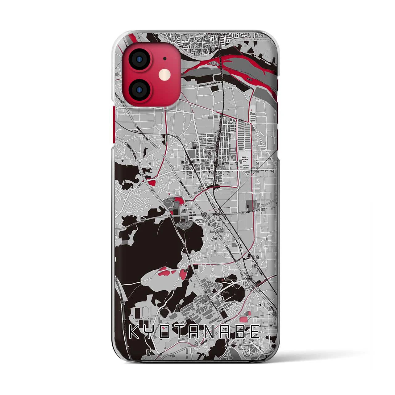 【京田辺(京都府)】地図柄iPhoneケース(クリアタイプ)